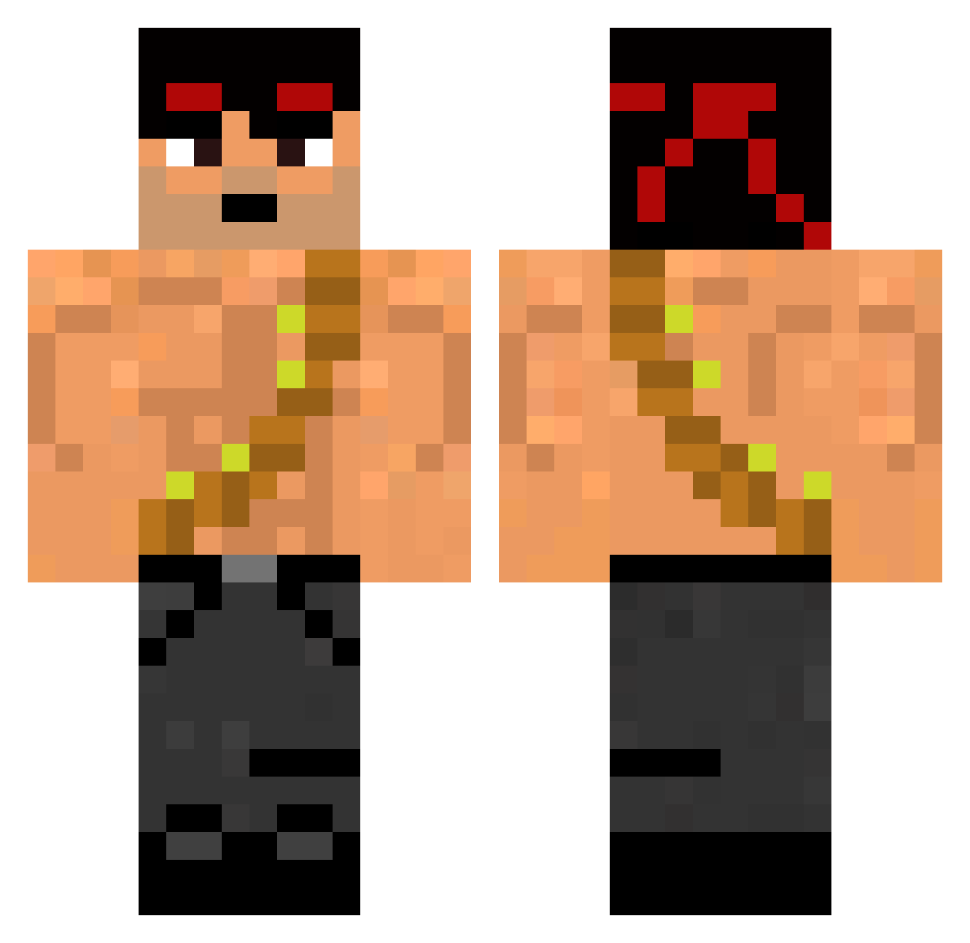 larogne Minecraft skin, front and back view