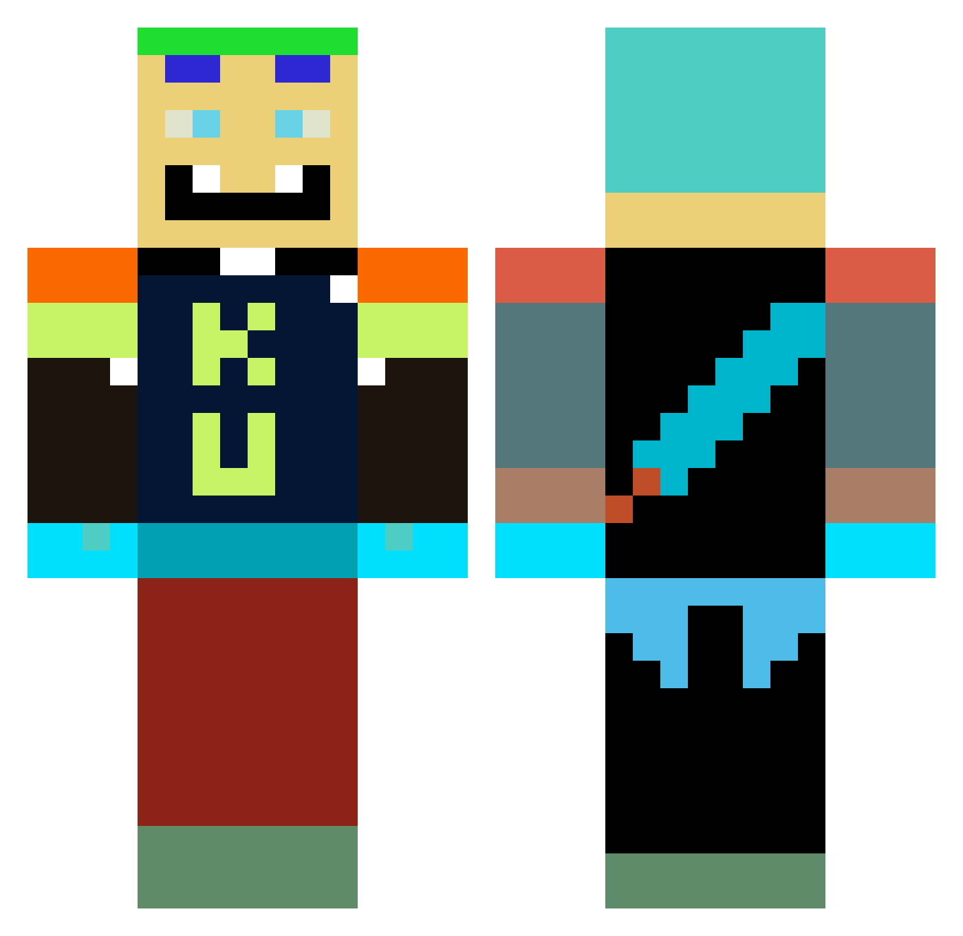Kostajnica Minecraft skin, front and back view
