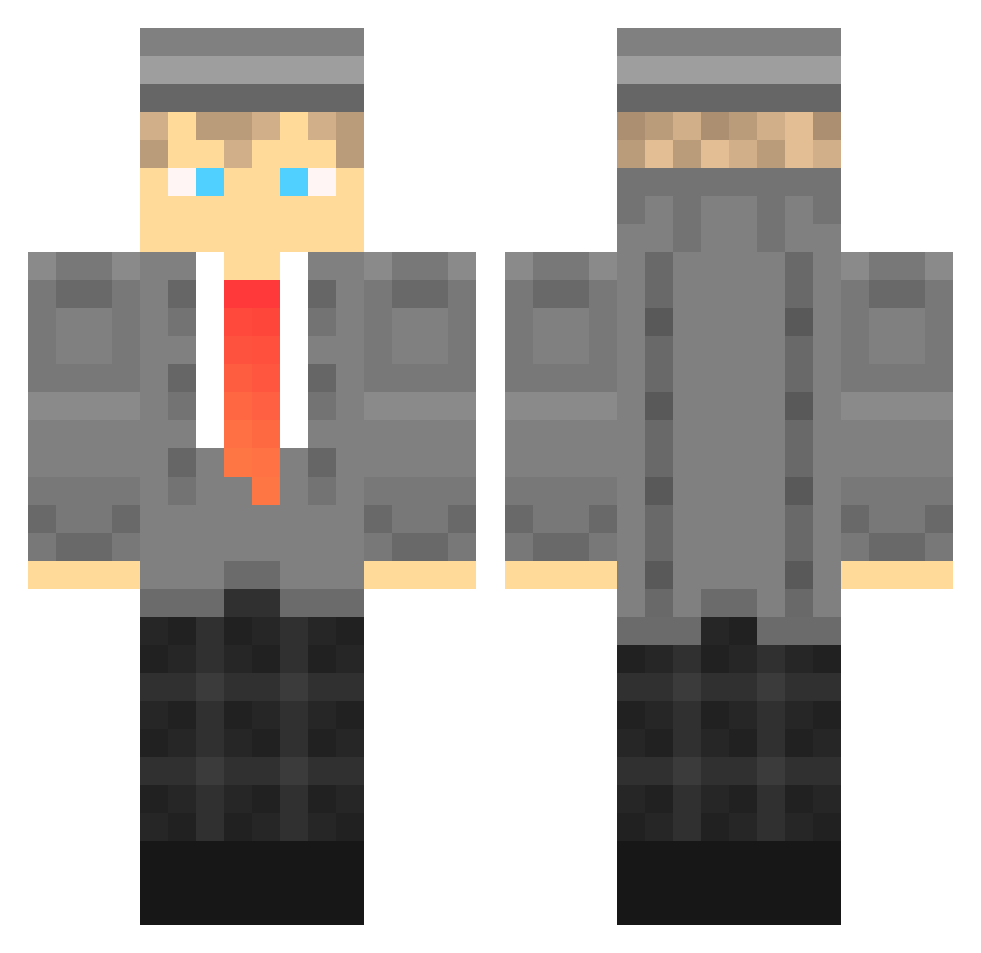 Prof_Tobias Minecraft skin, front and back view