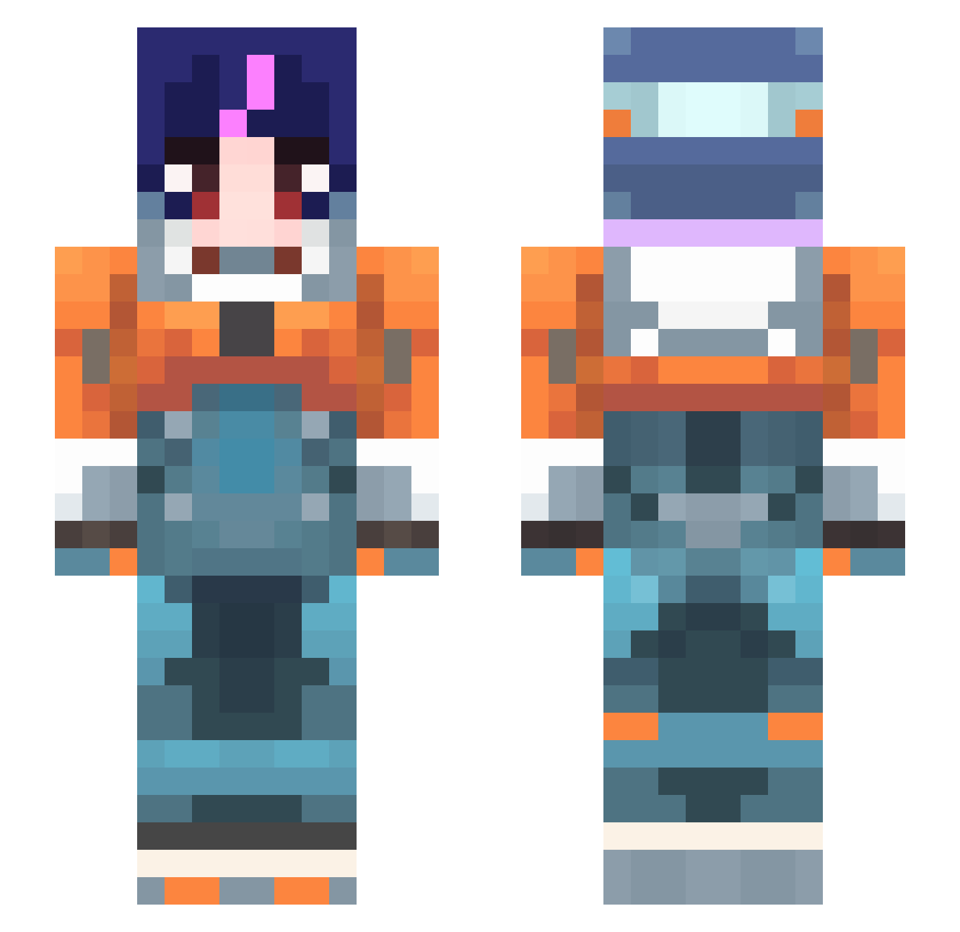 Burritolee Minecraft skin, front and back view