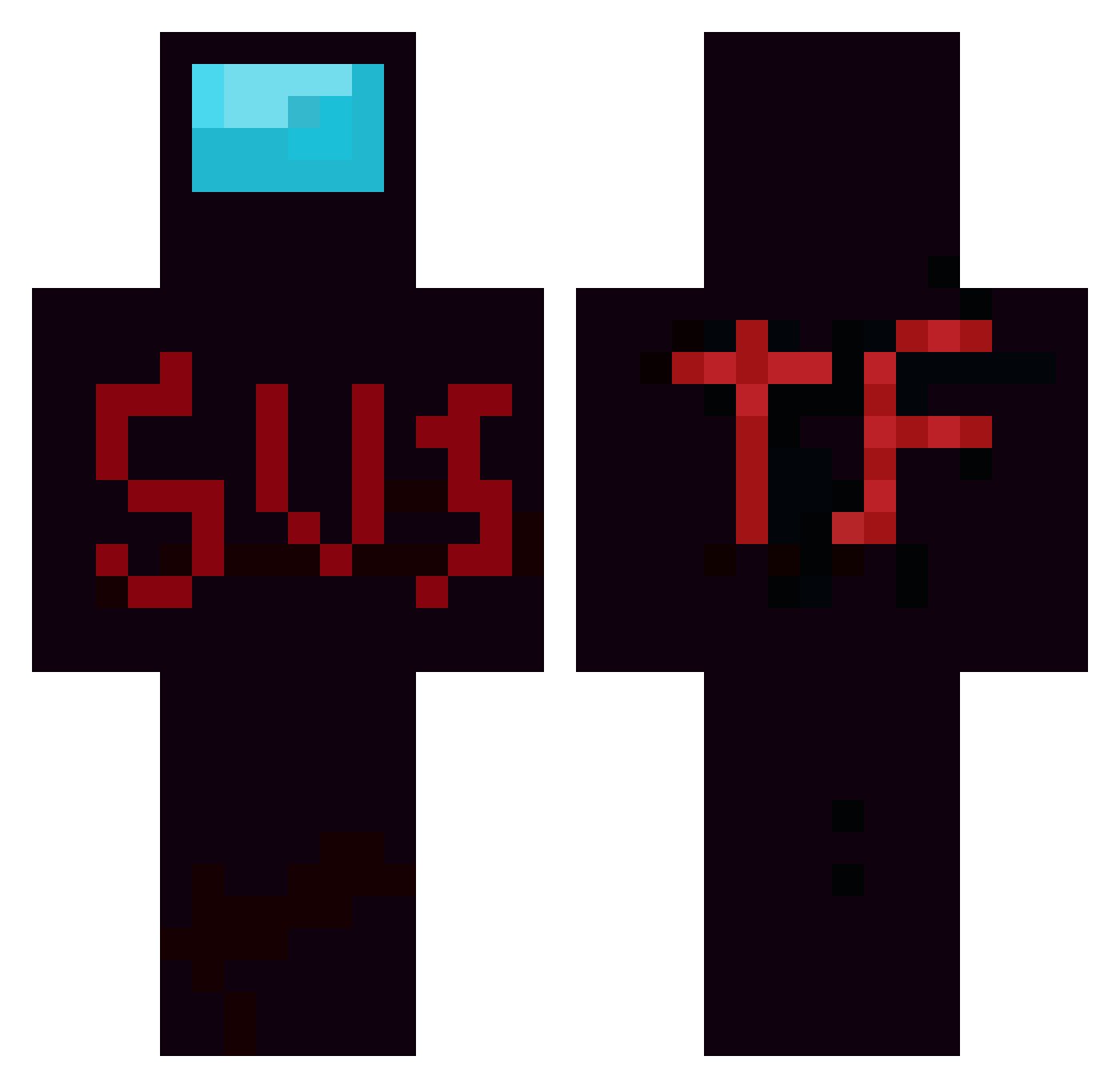 VirusCare4U Minecraft skin, front and back view