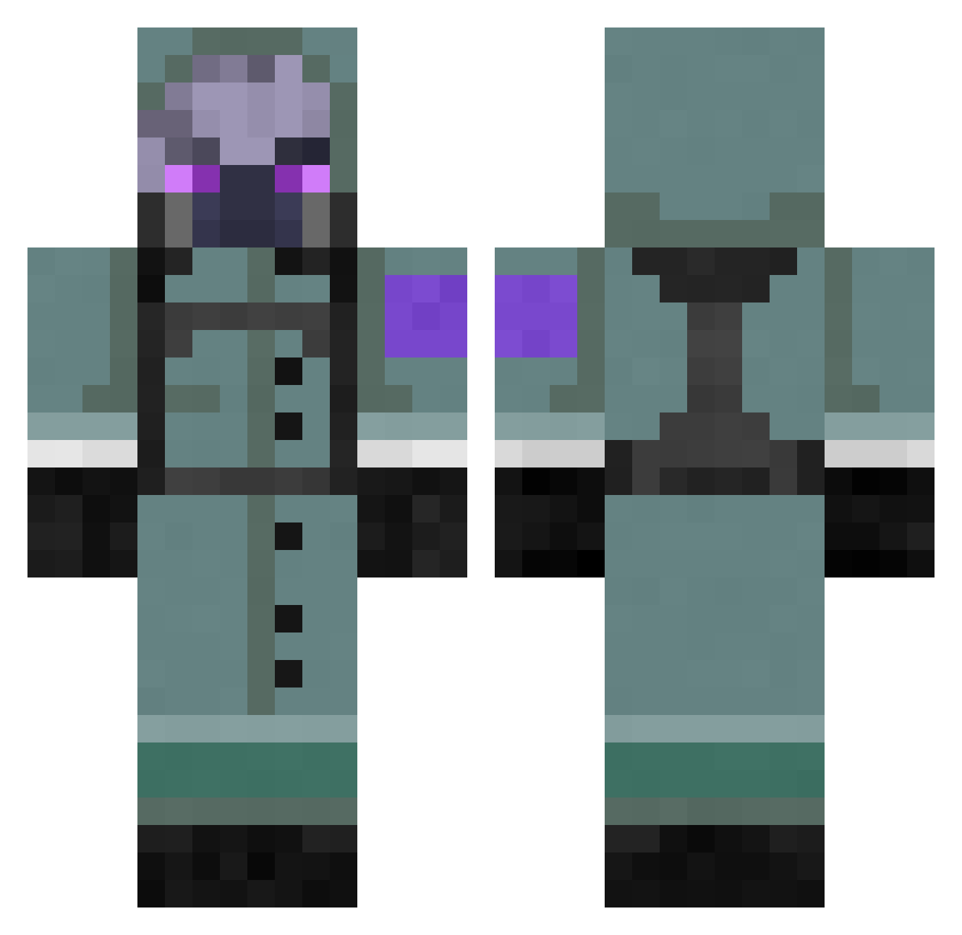 S3nnh Minecraft skin, front and back view