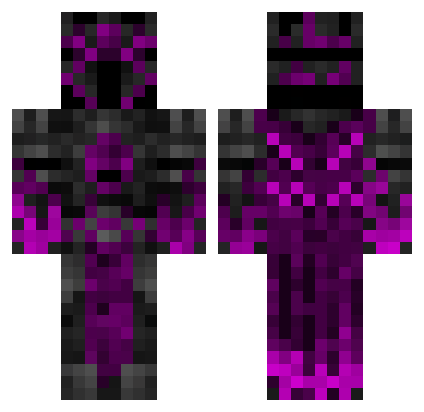 RavenTaishi Minecraft skin, front and back view