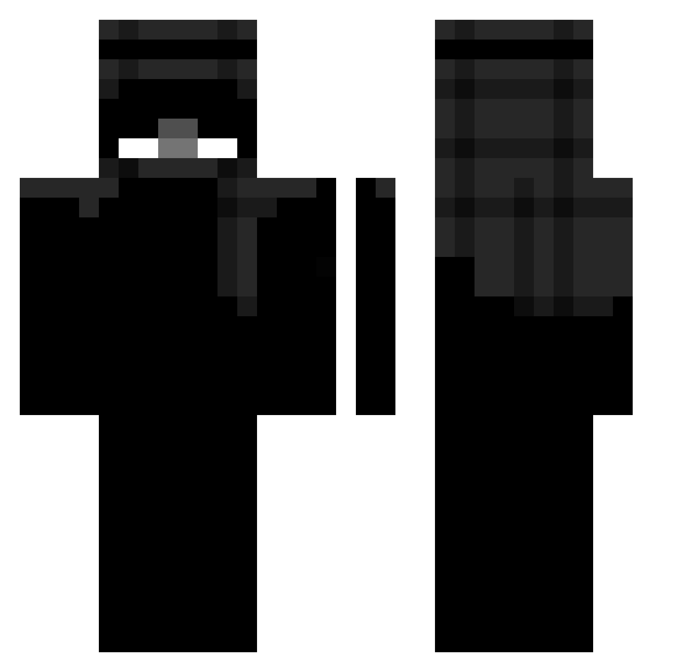 Rikimuro Minecraft skin, front and back view