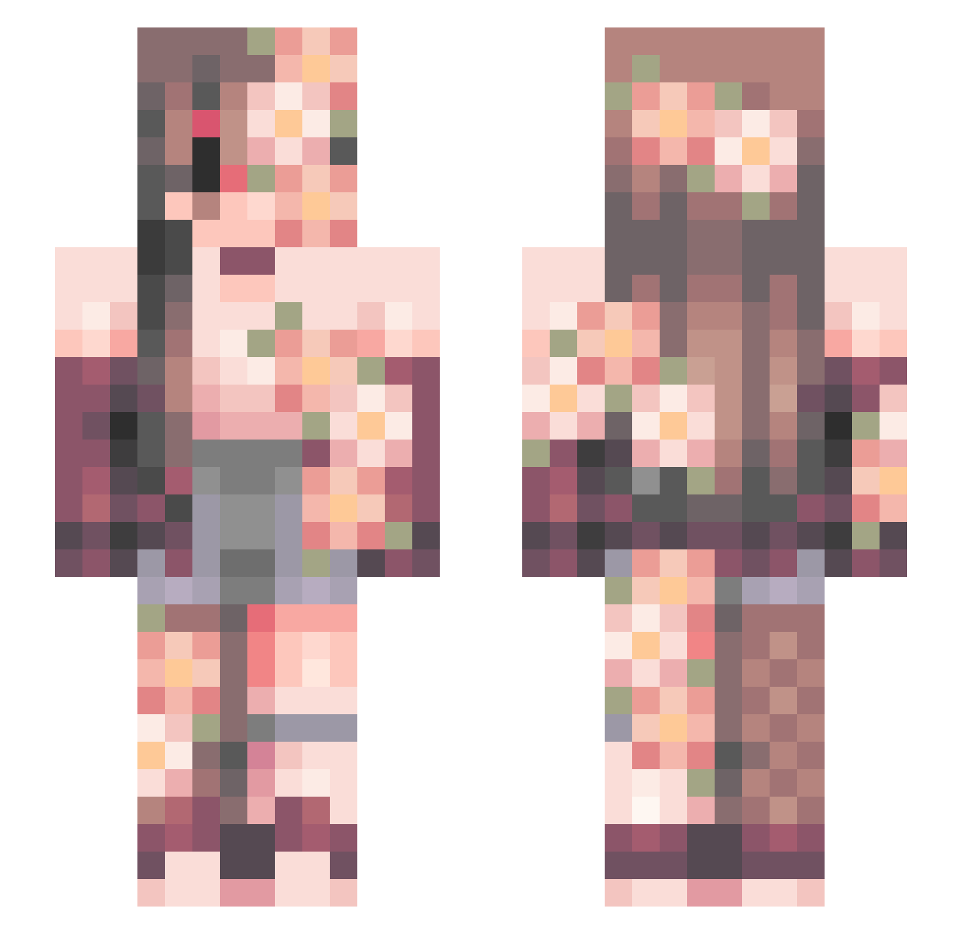 luciii_lune Minecraft skin, front and back view