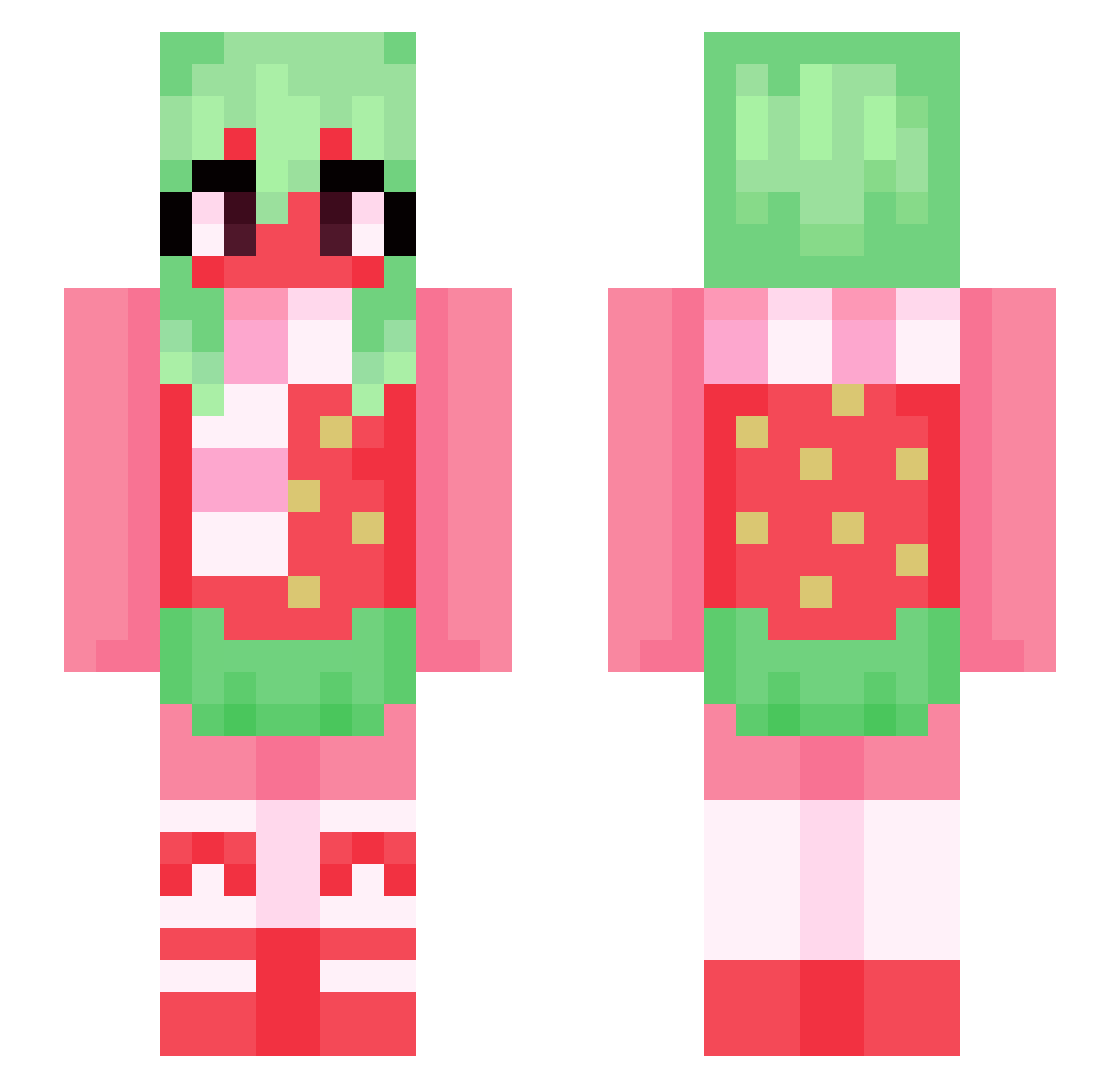 enfauerte Minecraft skin, front and back view