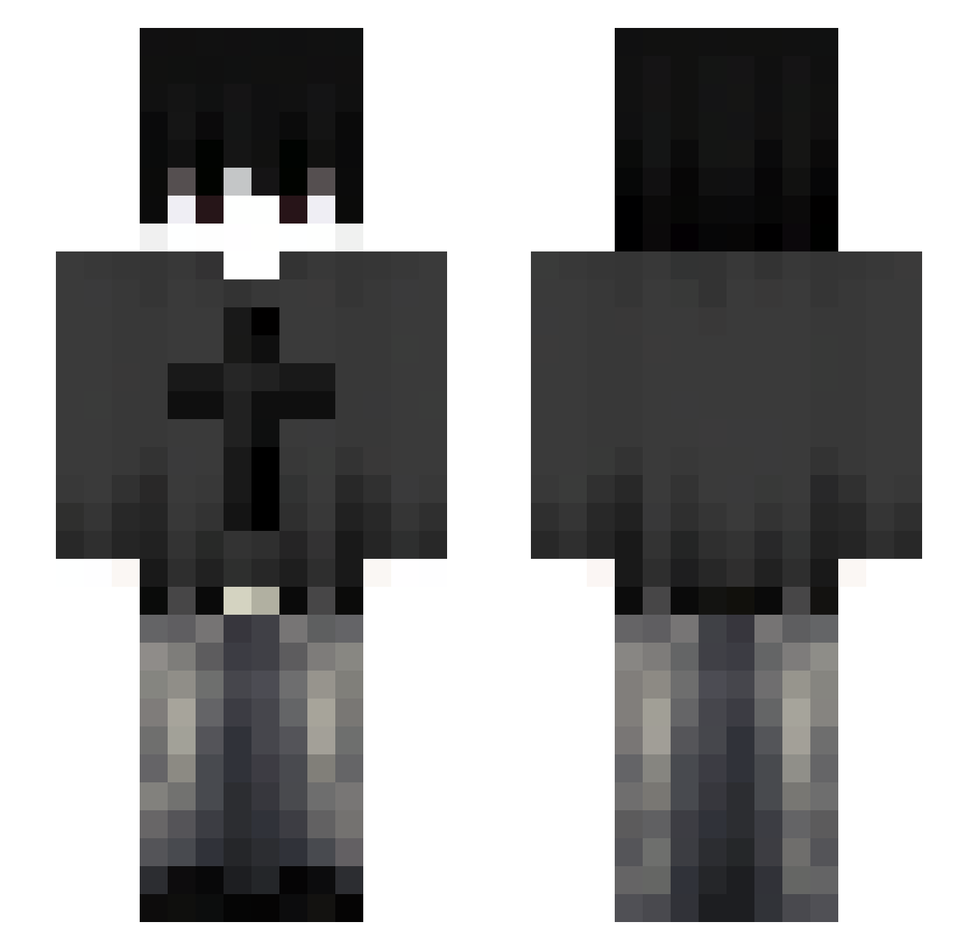 ackxl Minecraft skin, front and back view
