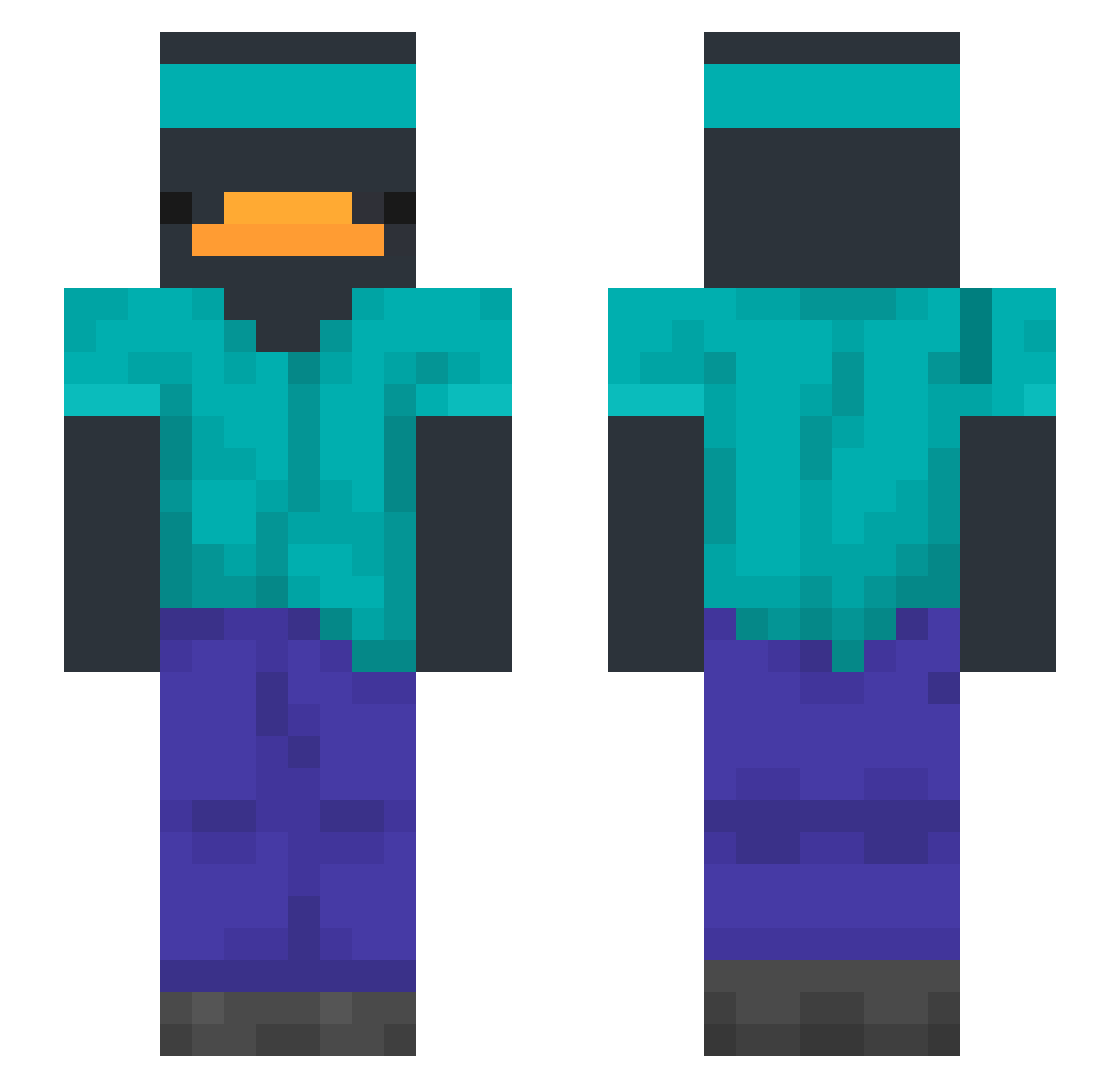 Sichy Minecraft skin, front and back view