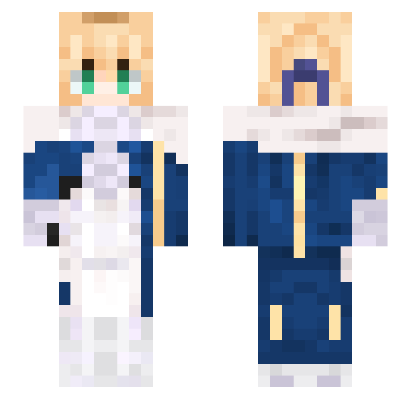Maple_Jiang Minecraft skin, front and back view