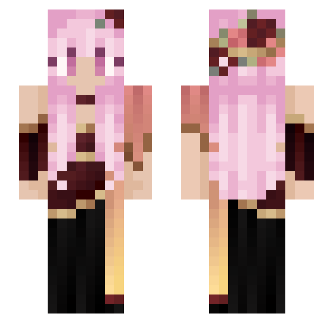 LunaaBritish Minecraft skin, front and back view