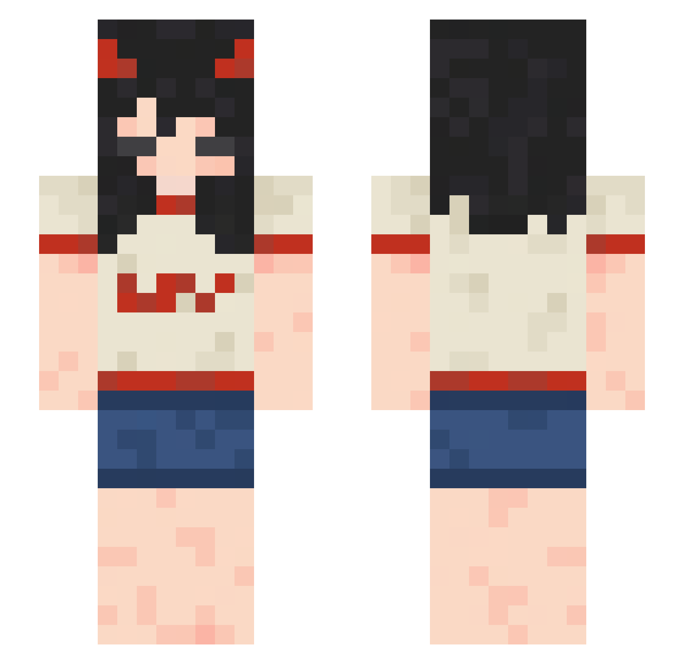 Nandyz Minecraft skin, front and back view