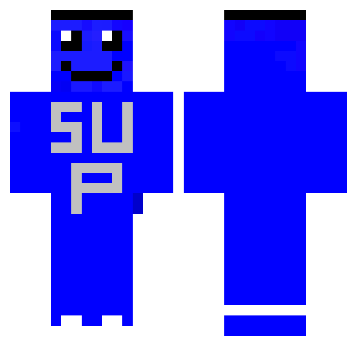 LayMD Minecraft skin, front and back view