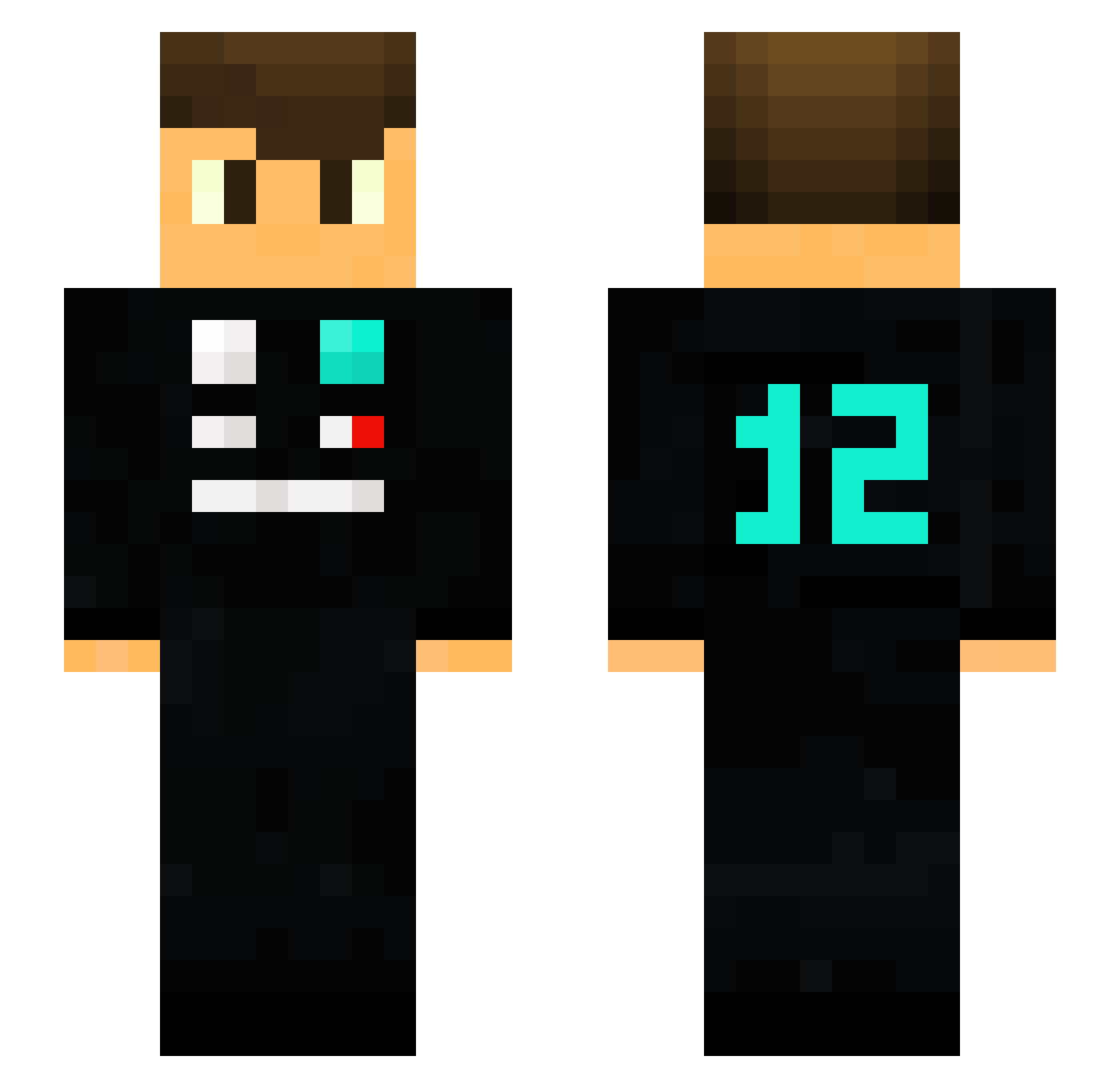 cwuteish Minecraft skin, front and back view