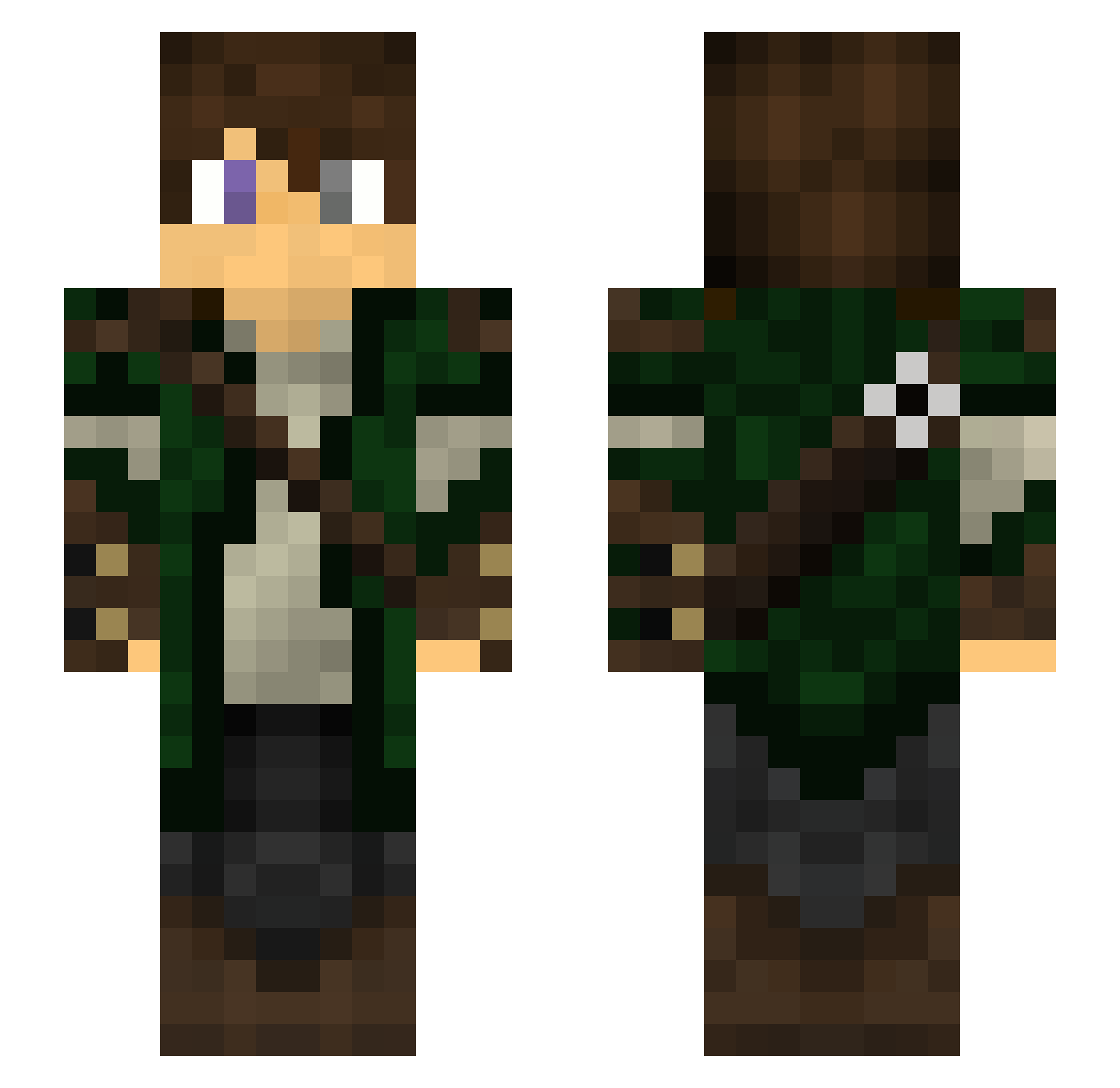 NotShadowGold Minecraft skin, front and back view