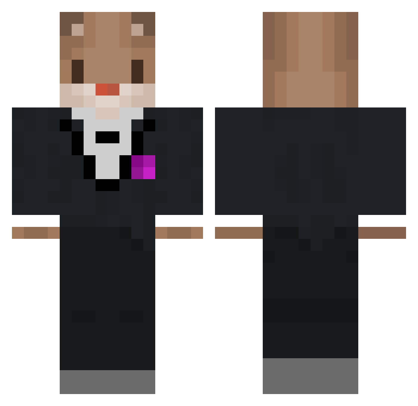 Hamouster15 Minecraft skin, front and back view