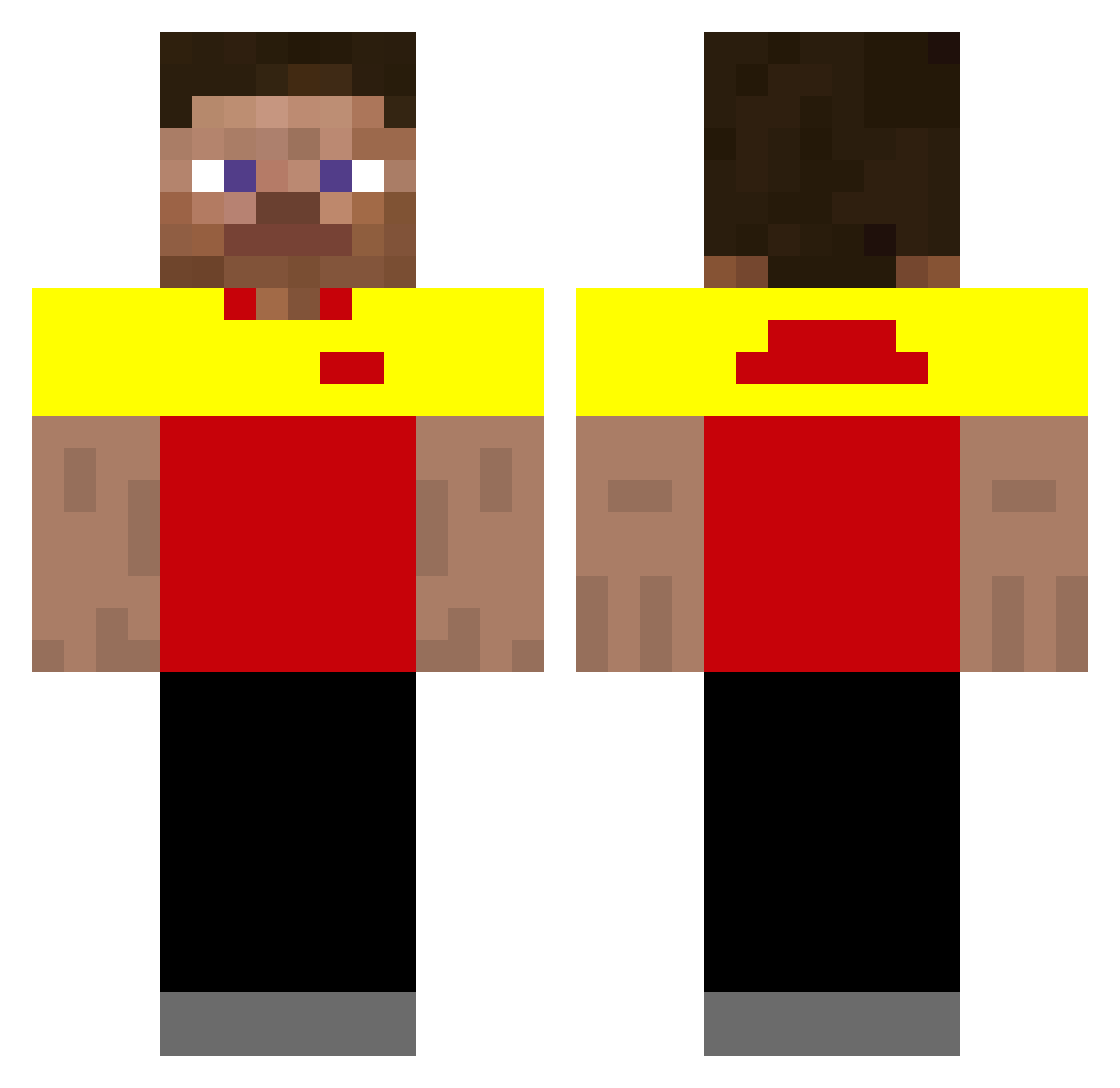 za3az Minecraft skin, front and back view