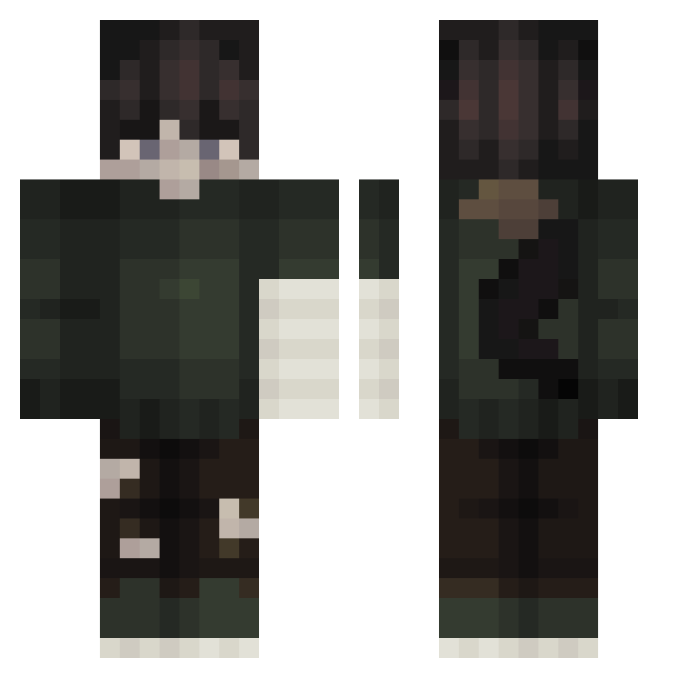 MisterAl3x Minecraft skin, front and back view