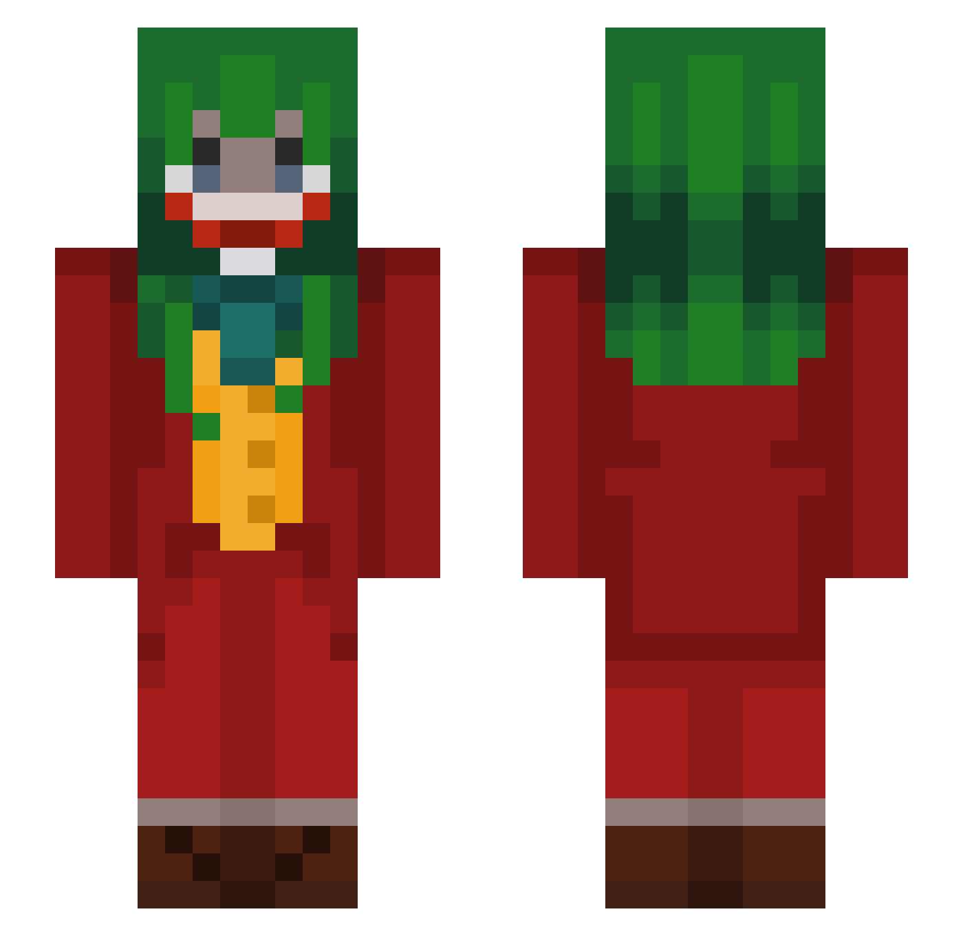 teamke Minecraft skin, front and back view