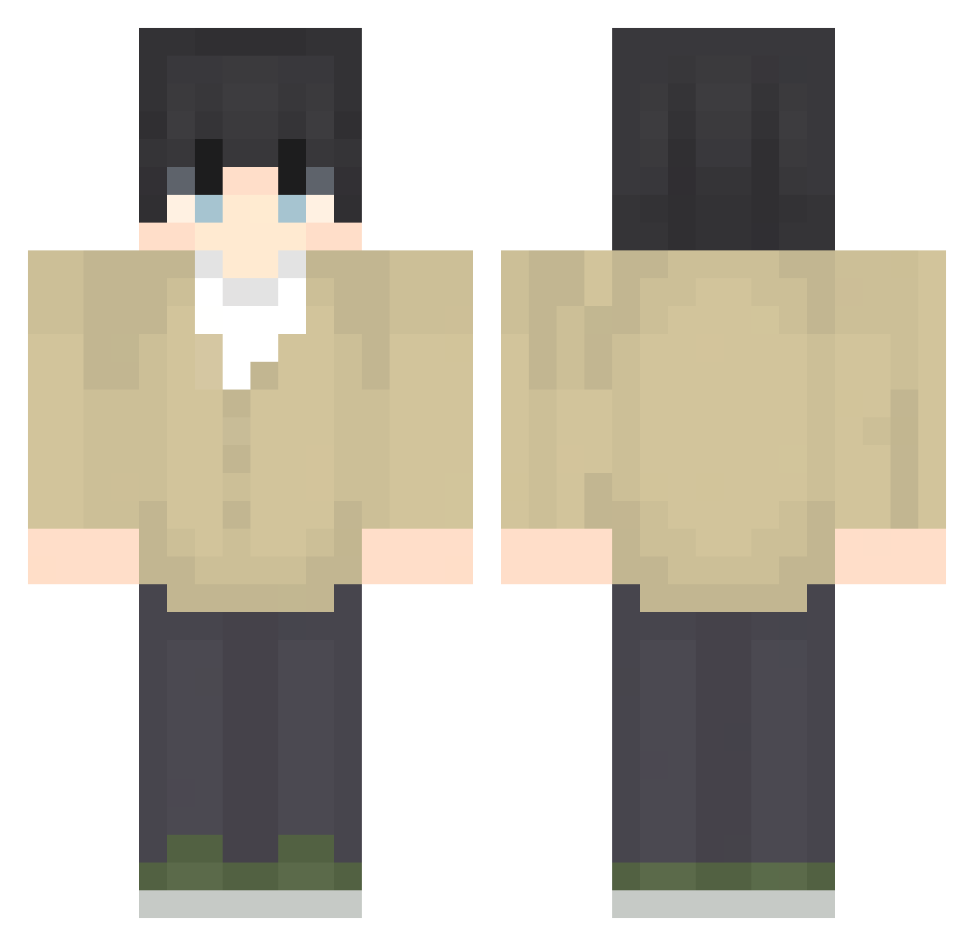 Wozac Minecraft skin, front and back view