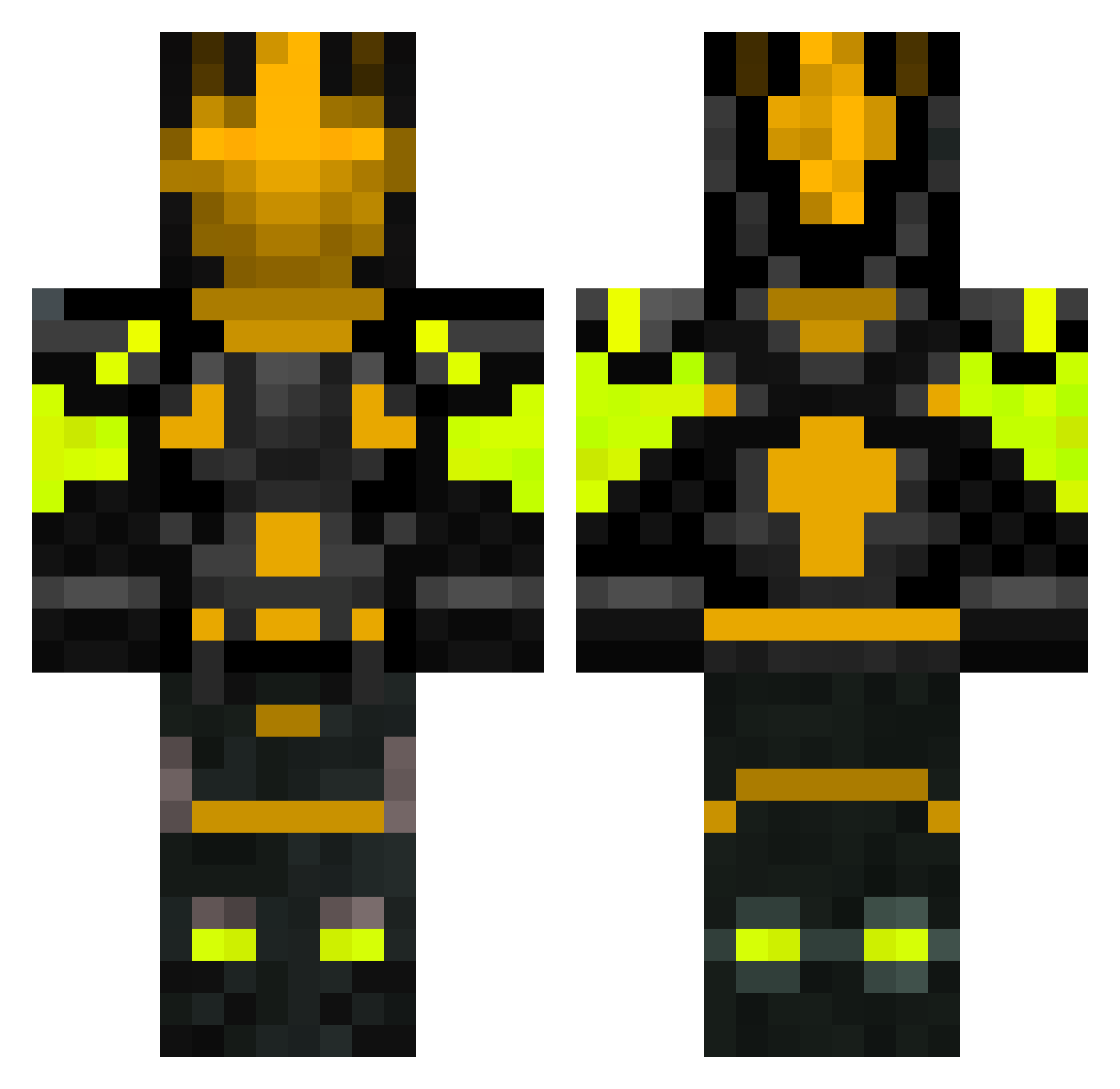 TouchMode Minecraft skin, front and back view