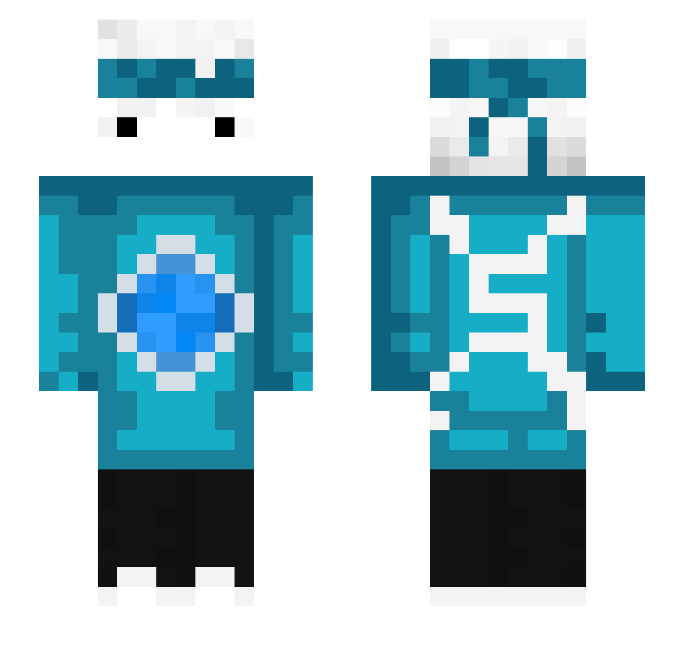 Hardcore_pro Minecraft skin, front and back view
