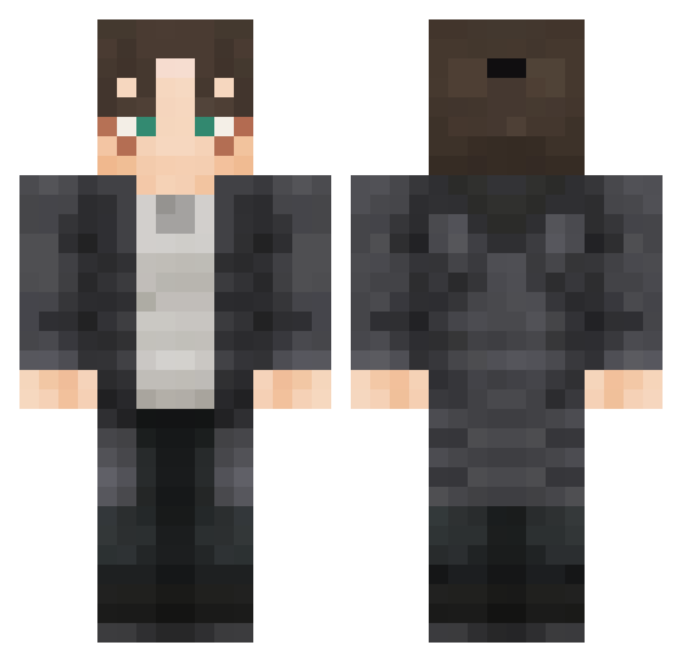47_H3 Minecraft skin, front and back view