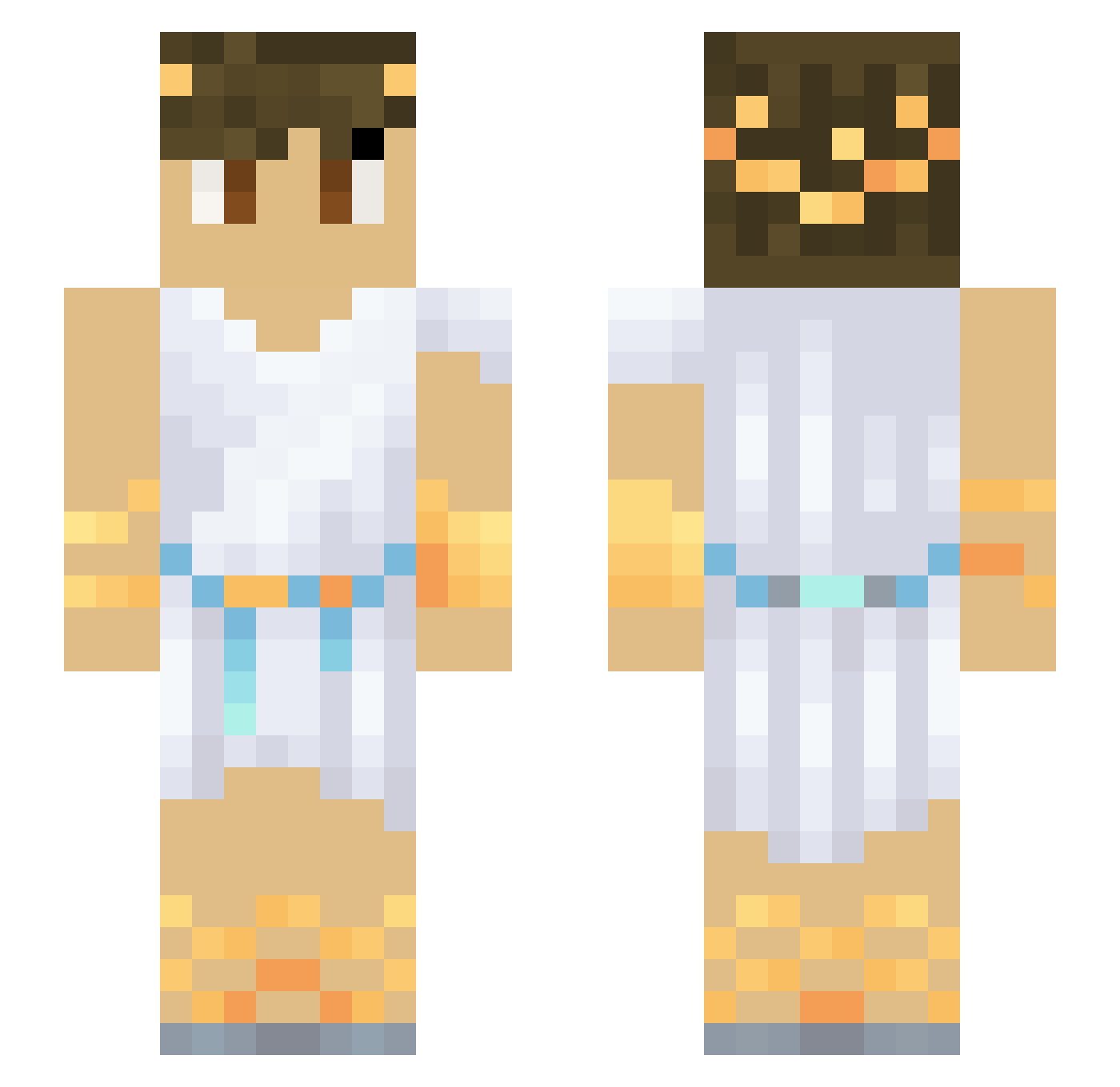 AAndroo Minecraft skin, front and back view