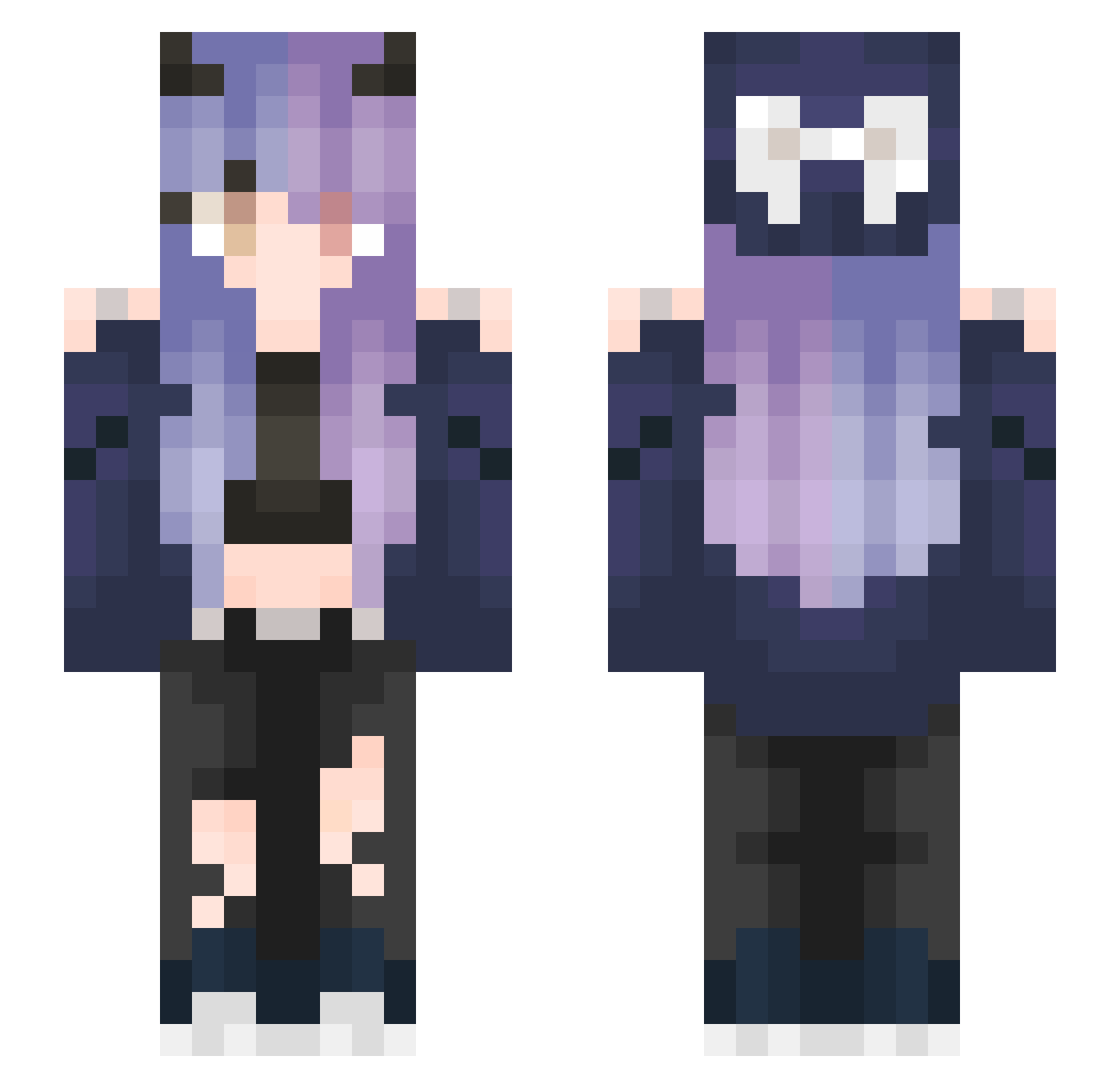 shadow_mooncake Minecraft skin, front and back view