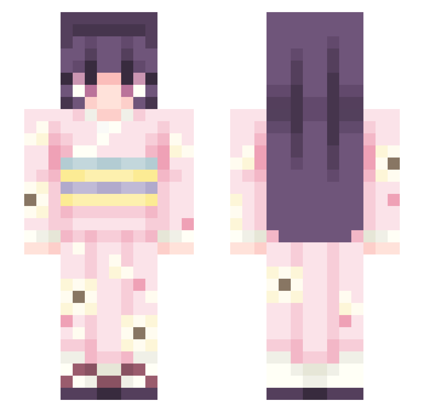 JoanaMirella Minecraft skin, front and back view