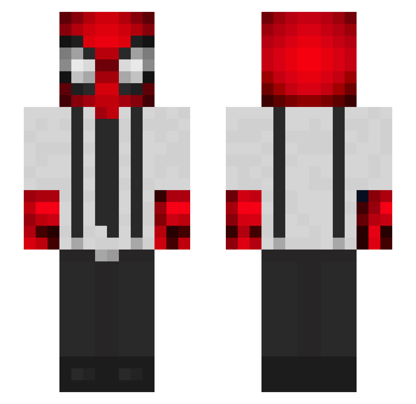 xRaPsel Minecraft skin, front and back view