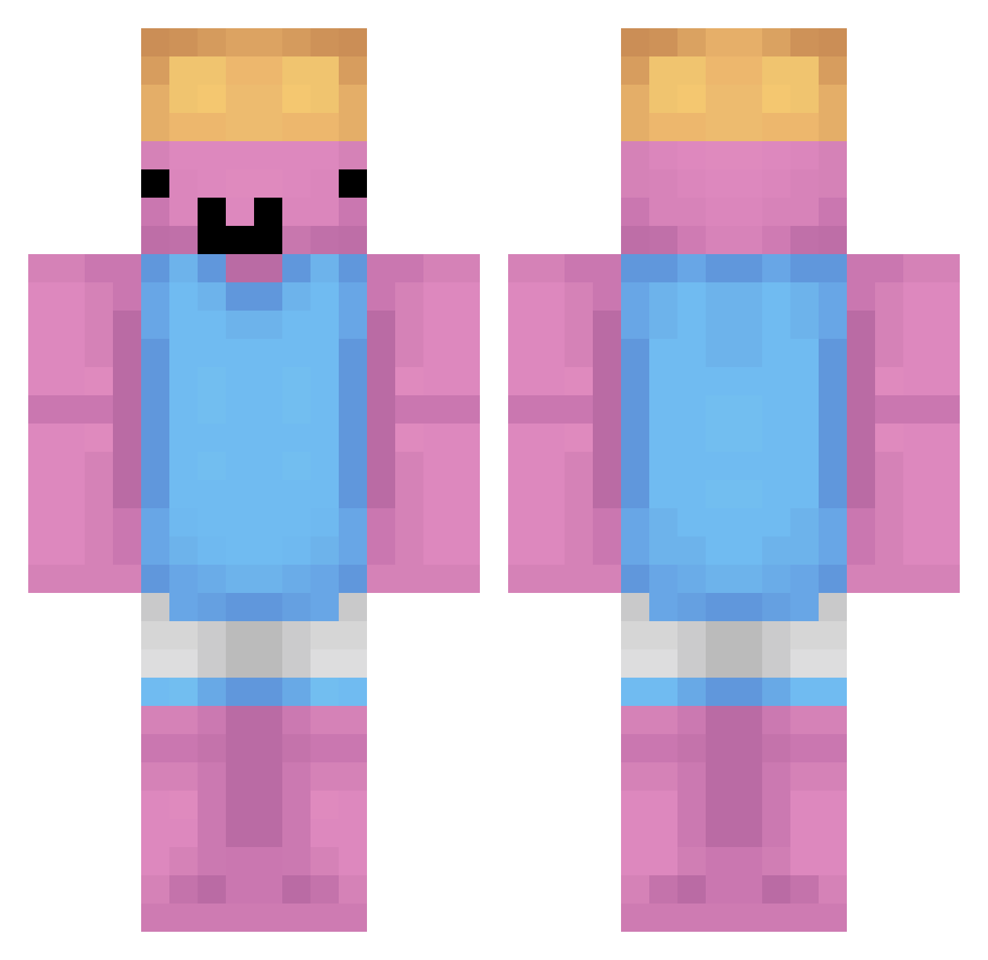 TasteTheSno Minecraft skin, front and back view