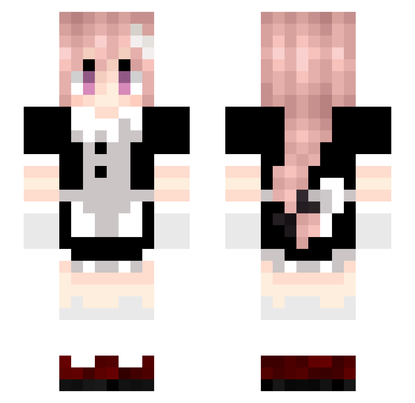 TheMeatGrinder Minecraft skin, front and back view