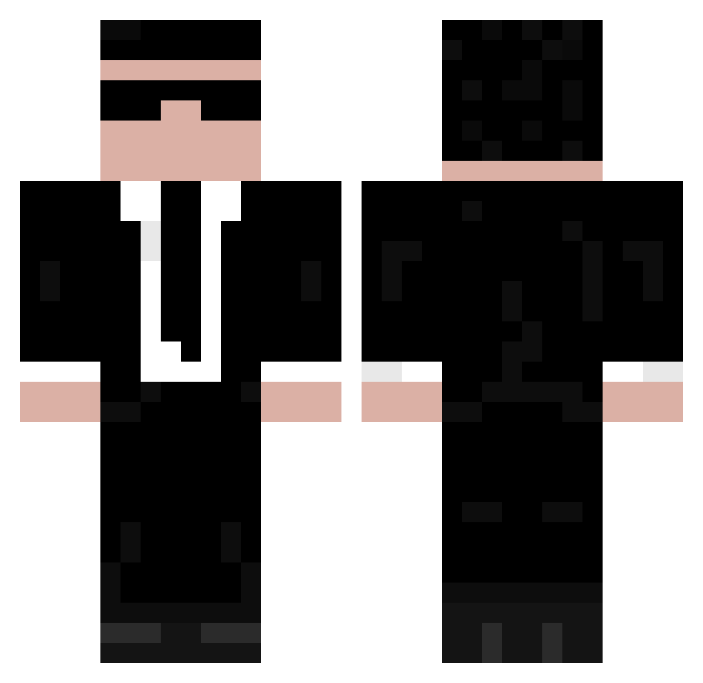 DeluxeKAMi Minecraft skin, front and back view