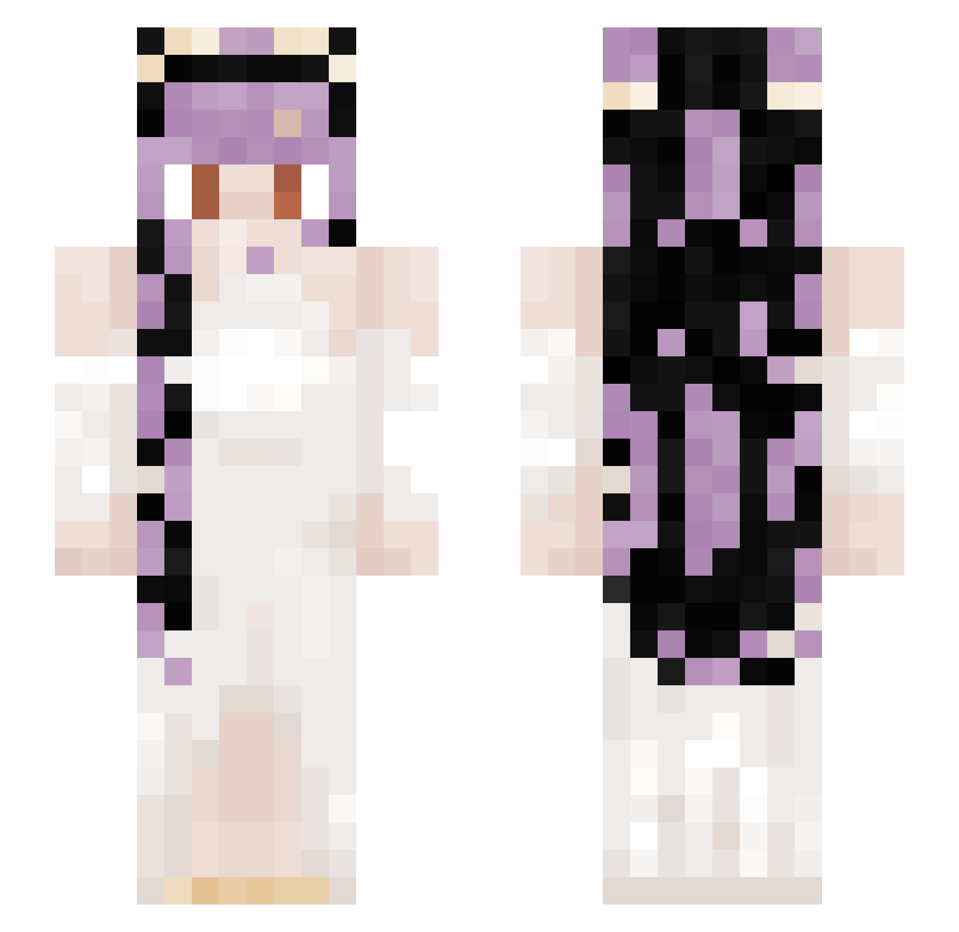 NickAranha Minecraft skin, front and back view