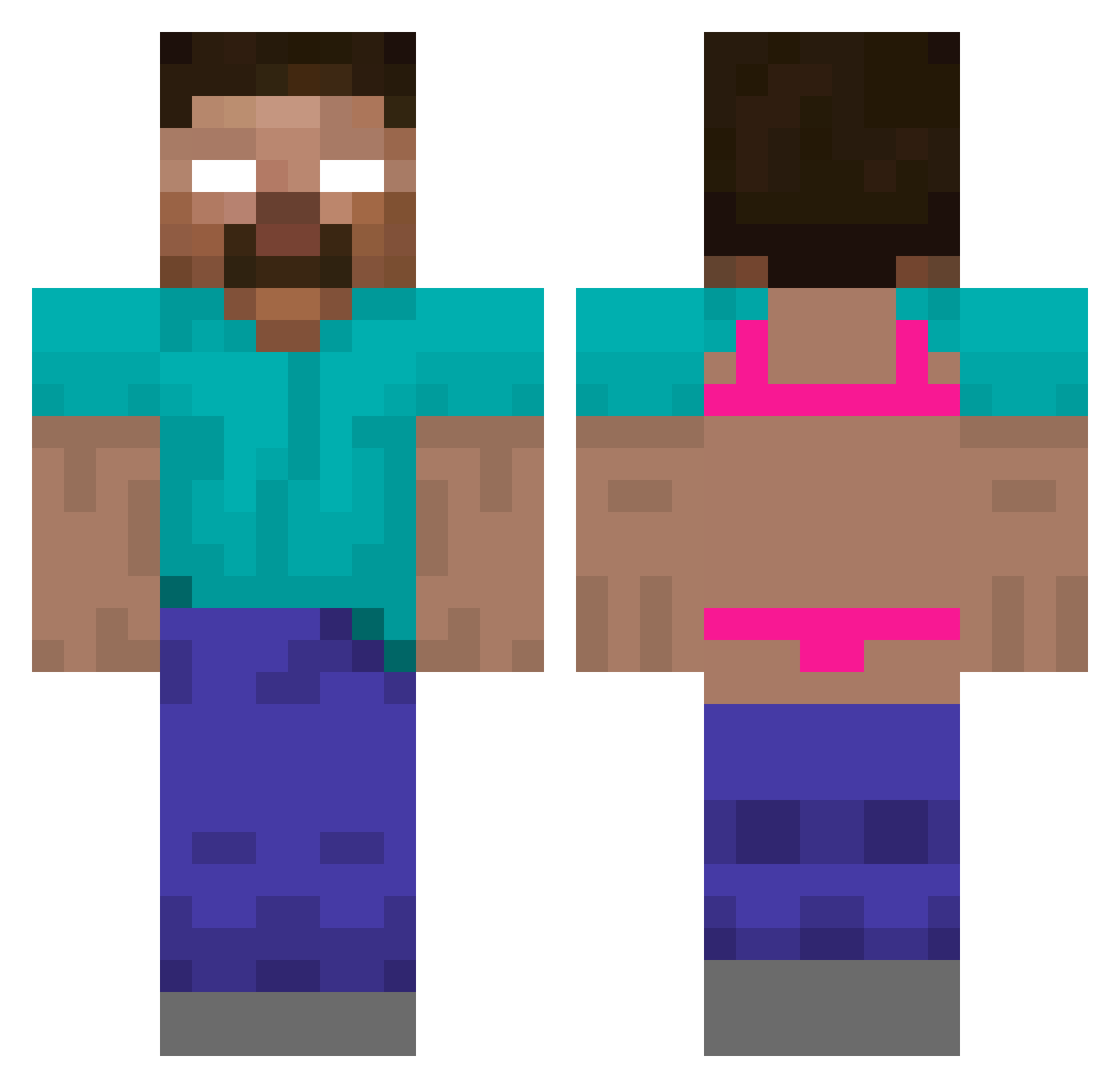 sunncolaa Minecraft skin, front and back view