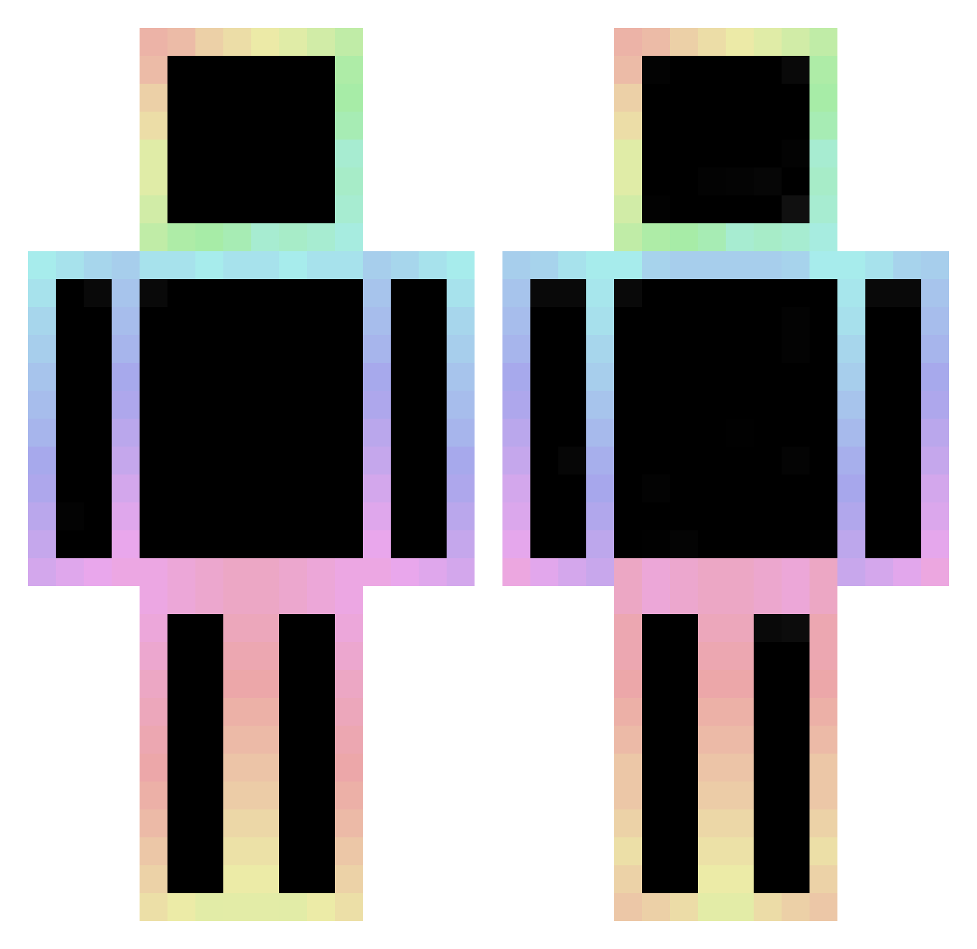 SHENITE Minecraft skin, front and back view