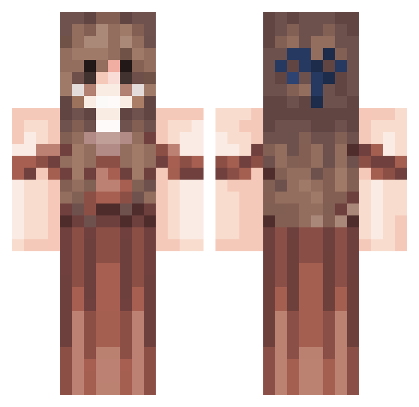 ZTaydra Minecraft skin, front and back view