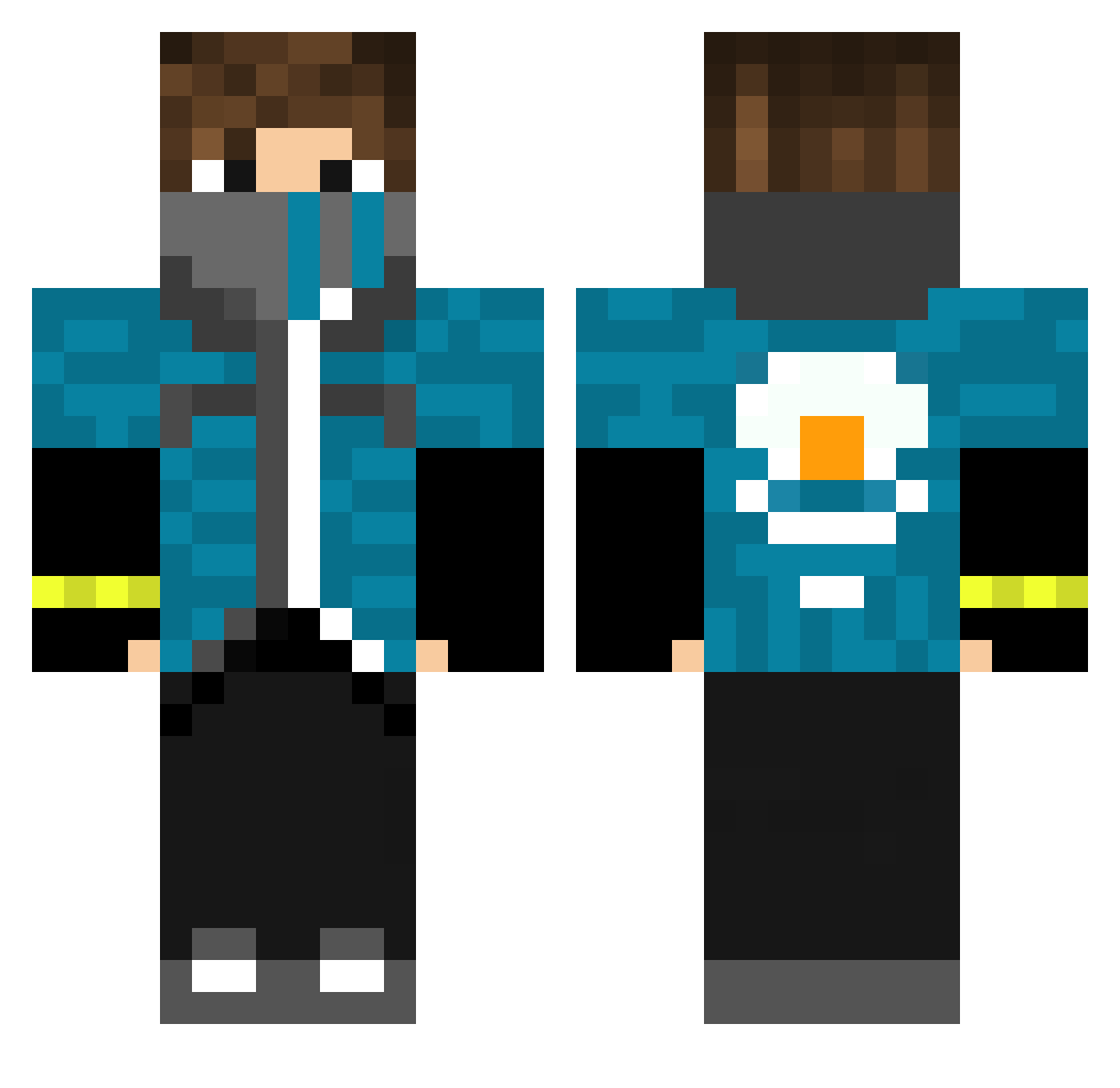 zefert Minecraft skin, front and back view
