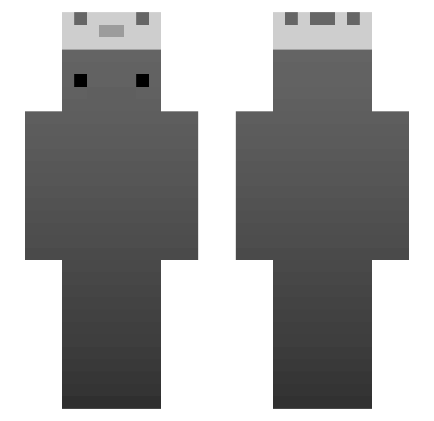 ZenithIsBad Minecraft skin, front and back view