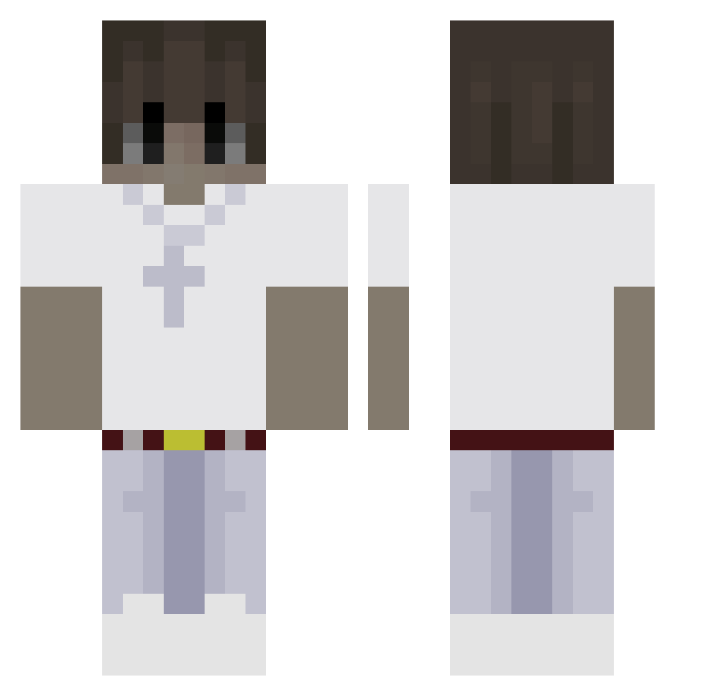 wilukss Minecraft skin, front and back view