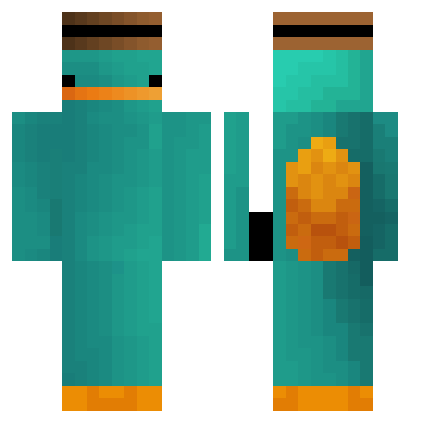 zuriixii Minecraft skin, front and back view