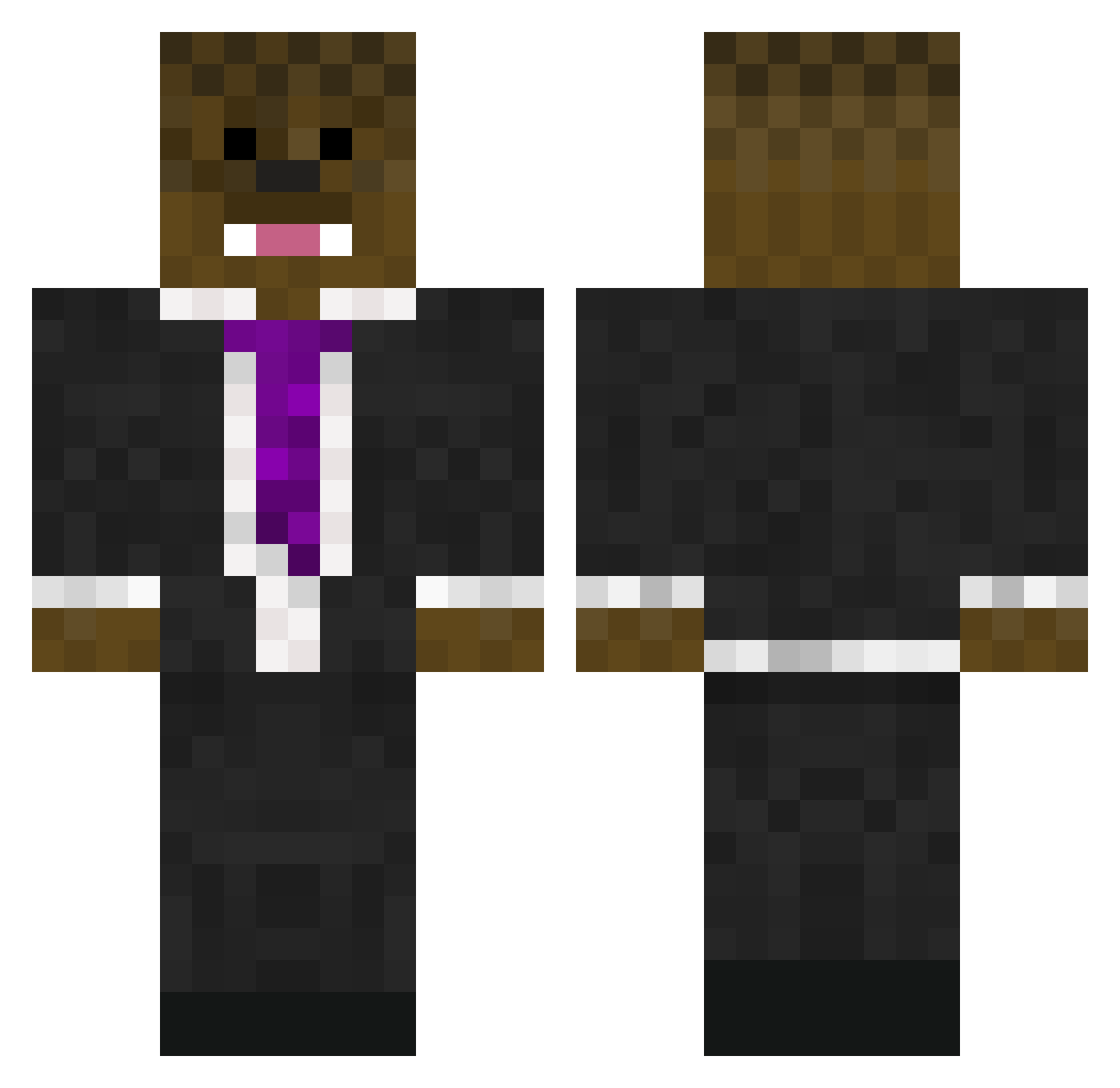 LarpomeASF Minecraft skin, front and back view