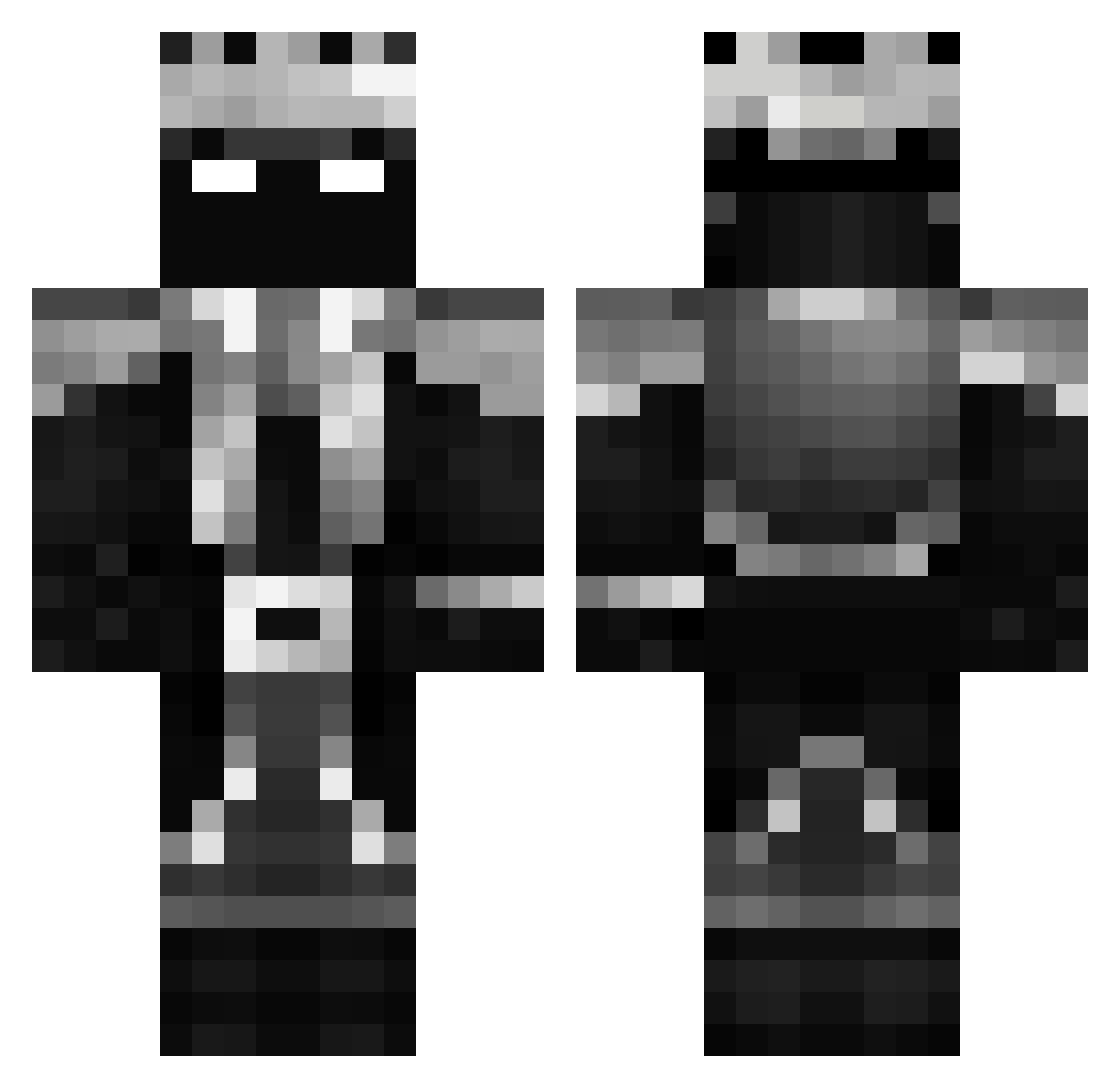 wispiest Minecraft skin, front and back view