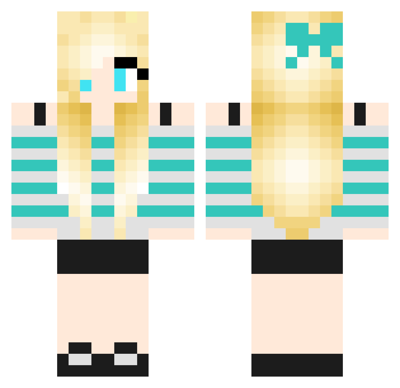 XflashxcreeperX Minecraft skin, front and back view