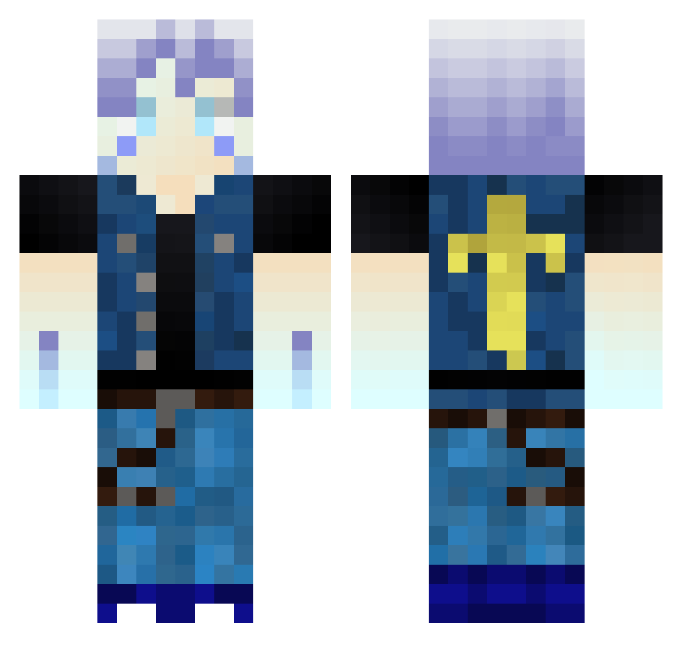 Parzit3mis Minecraft skin, front and back view