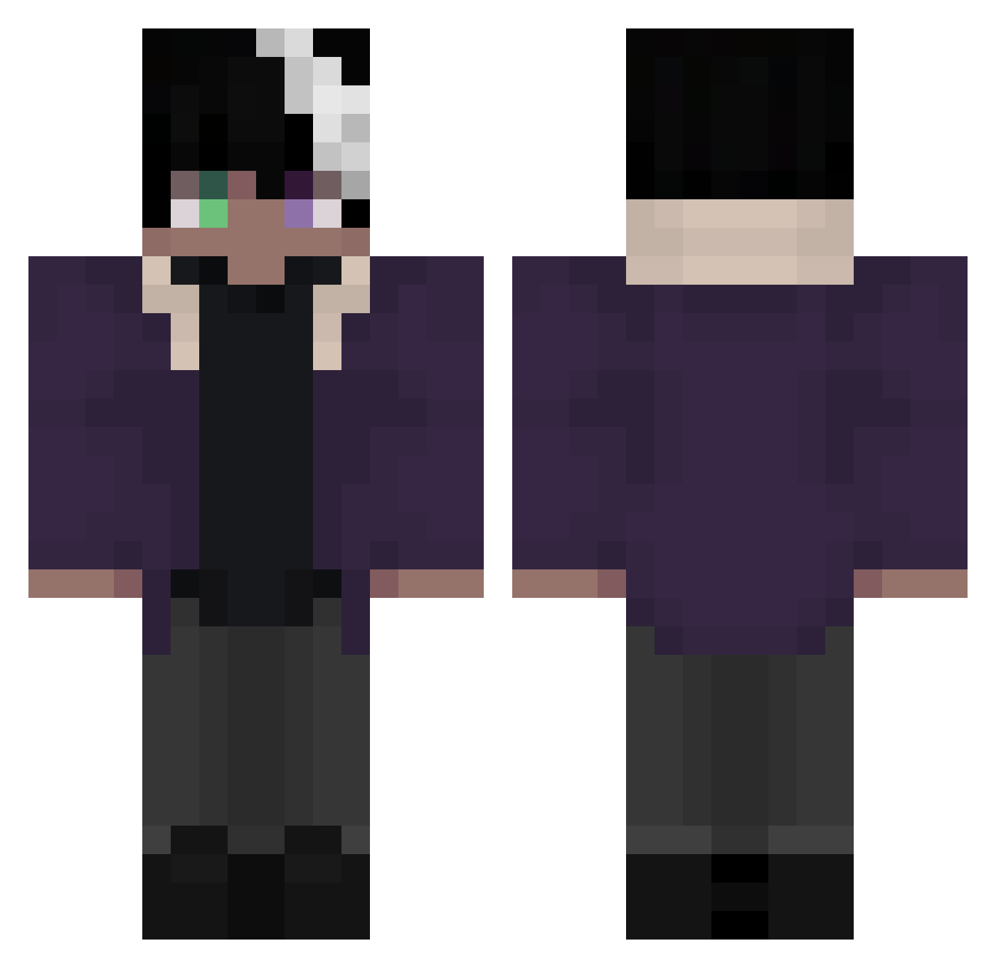 JustRyn_ Minecraft skin, front and back view