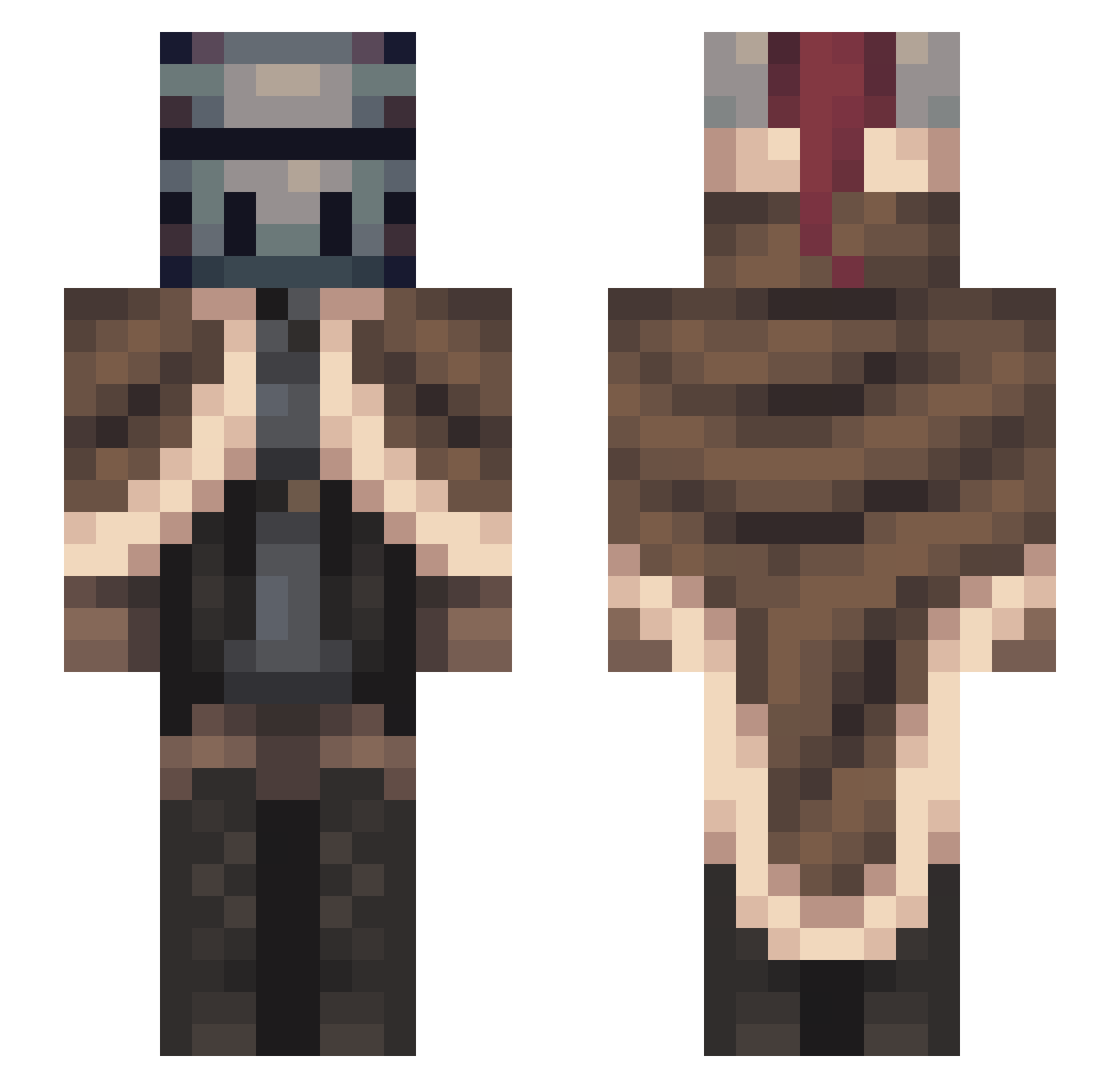RyanTheGuitarist Minecraft skin, front and back view