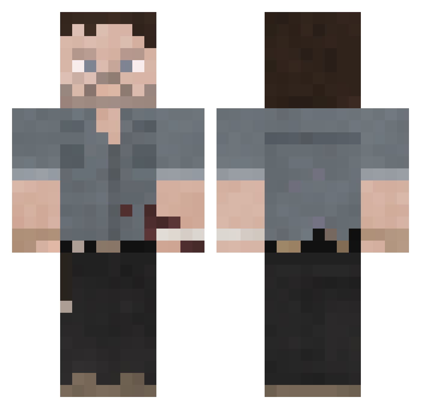BatGod80 Minecraft skin, front and back view