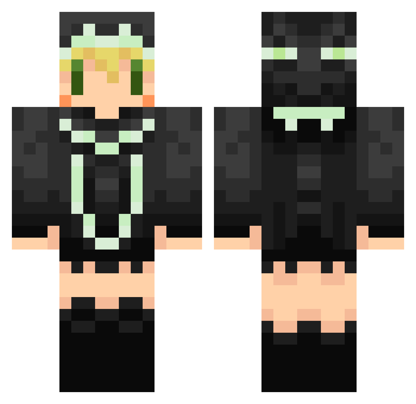 Torten Minecraft skin, front and back view