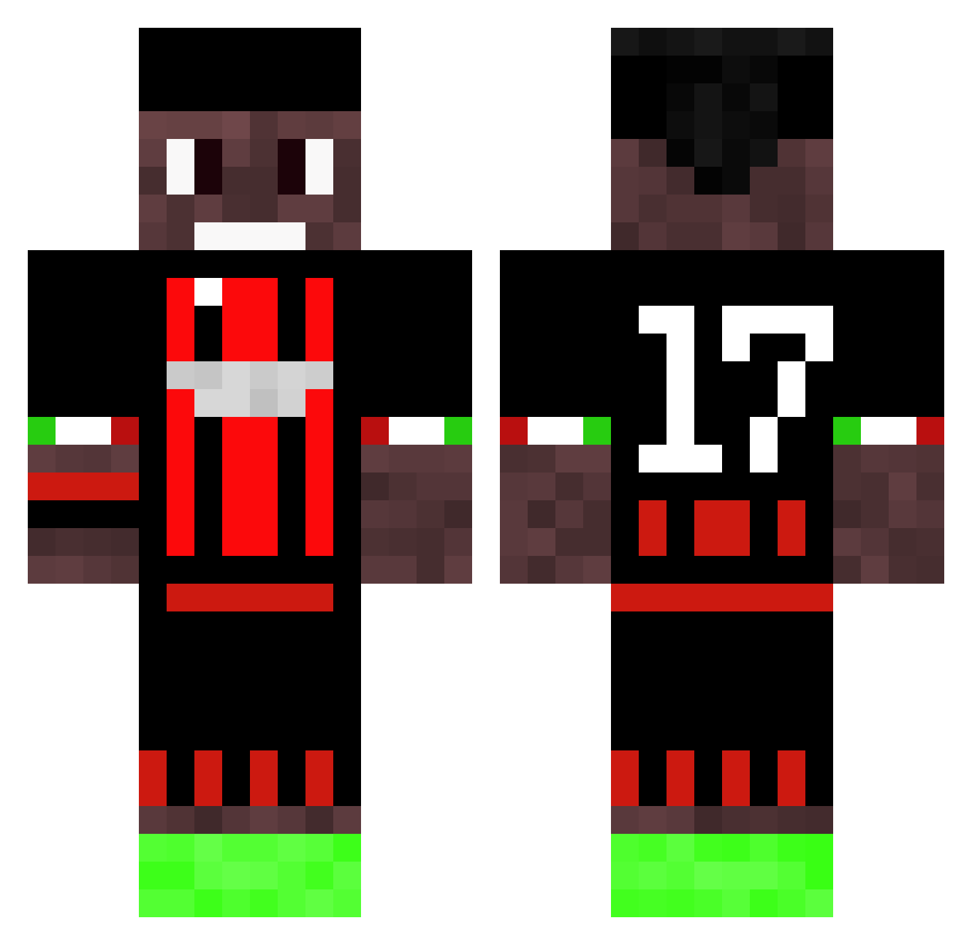 Window09 Minecraft skin, front and back view